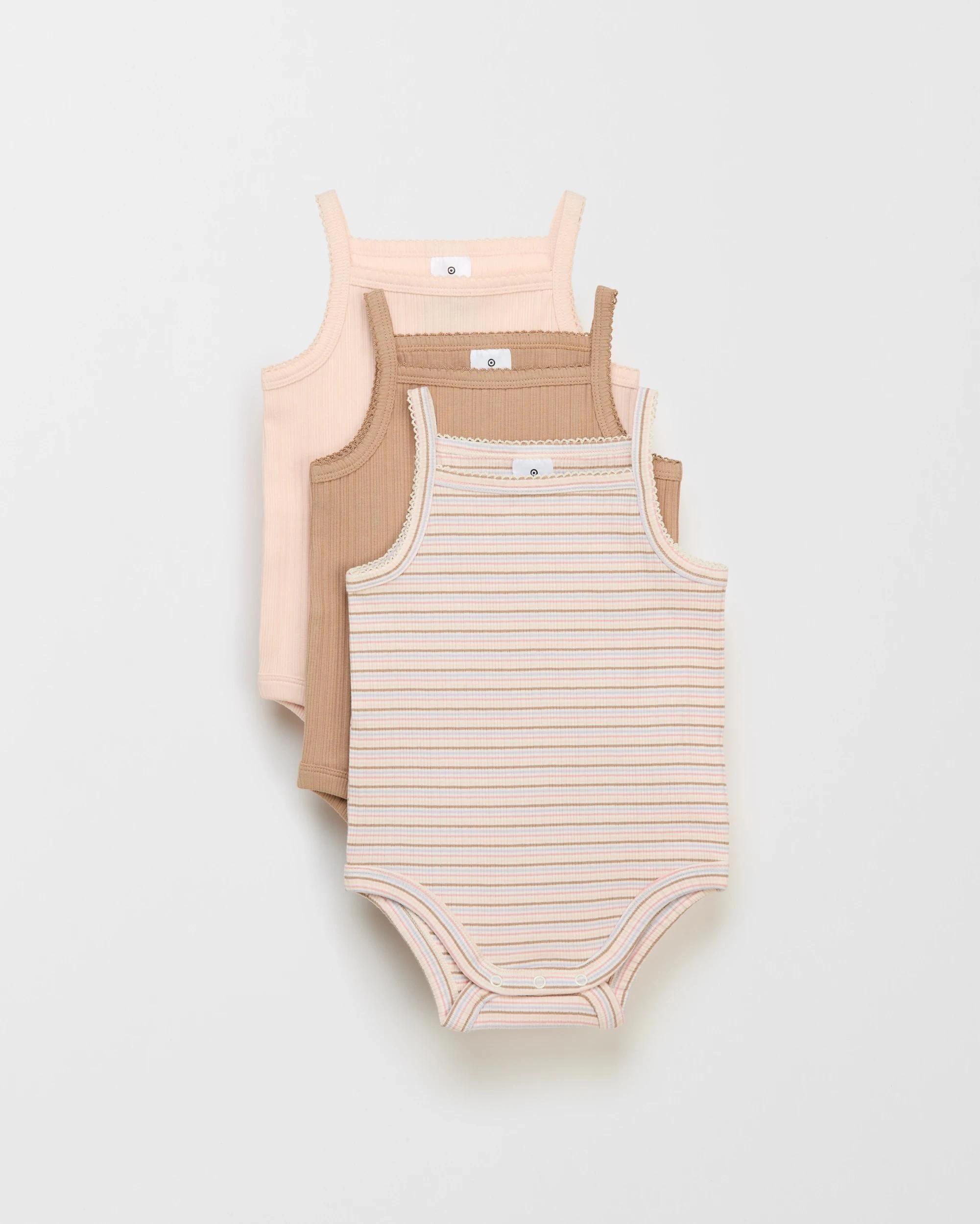 1 Target Baby Organic Cotton Baby Rib Bodysuit 3 Pack RETRO STRIPE, 1 of 4