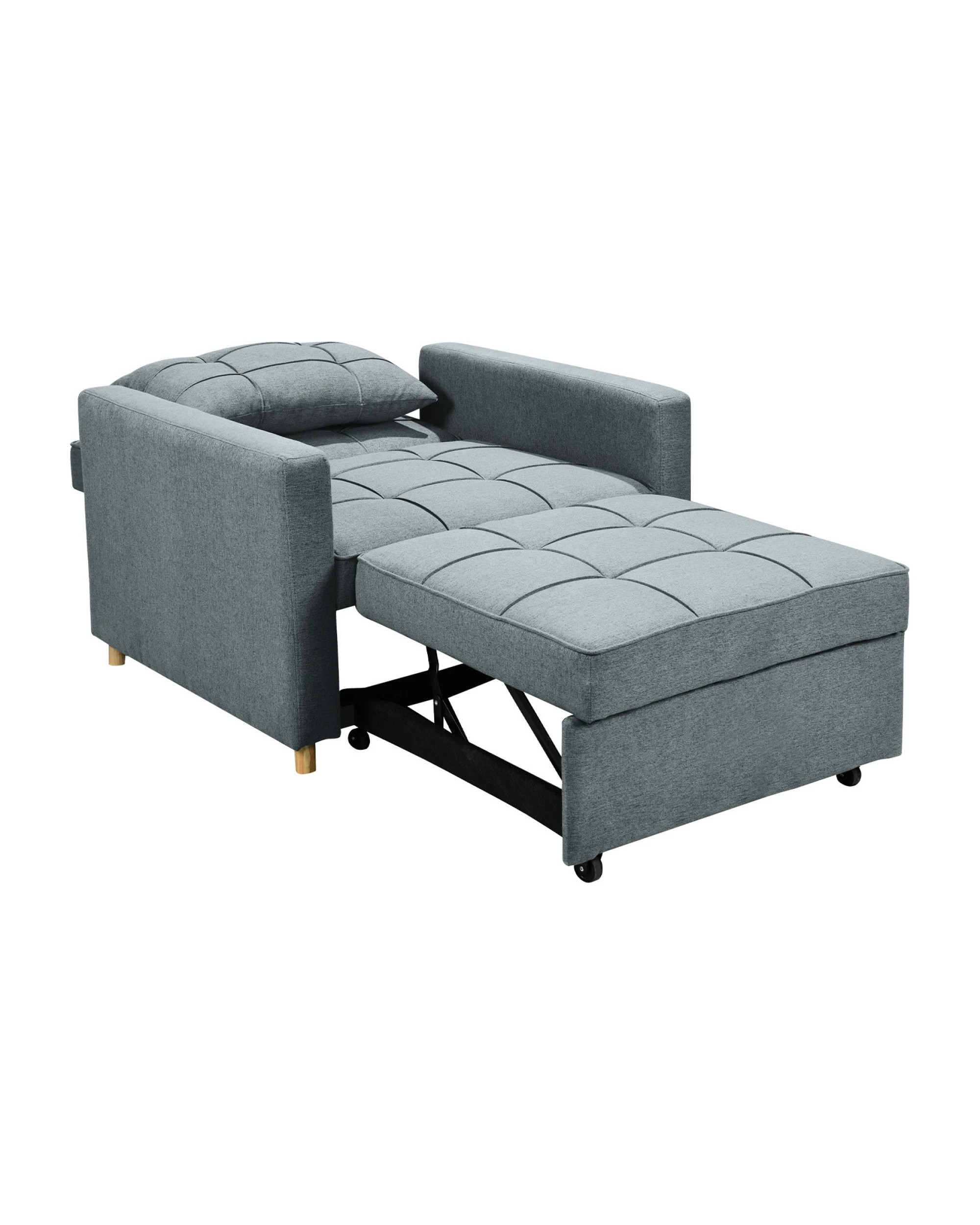 2 Suri 3-in-1 Convertible Sofa Chair Bed by Sarantino - Airforce Blue, 2 of 10