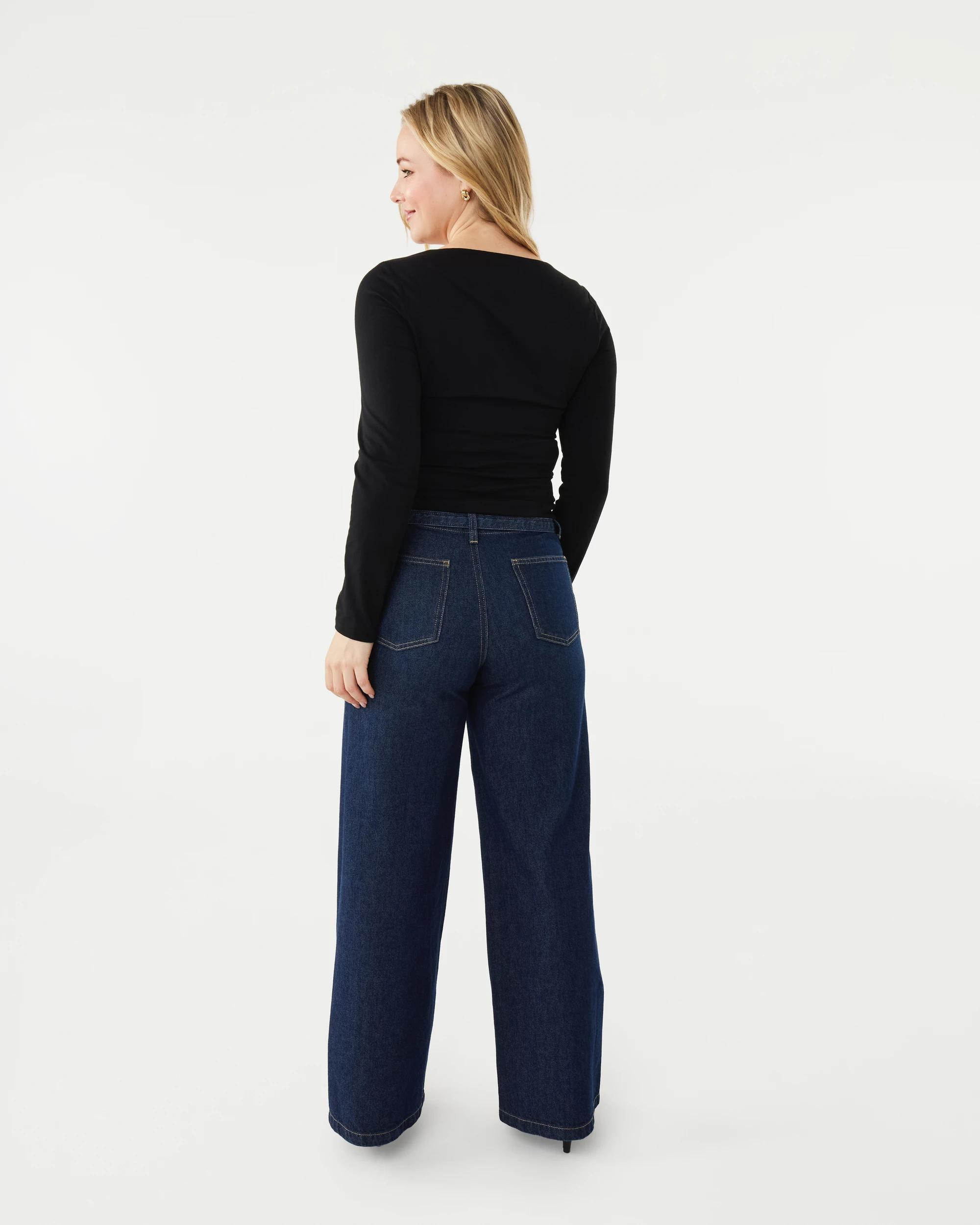 4 Long Sleeve V-Neck Top Black, 4 of 6