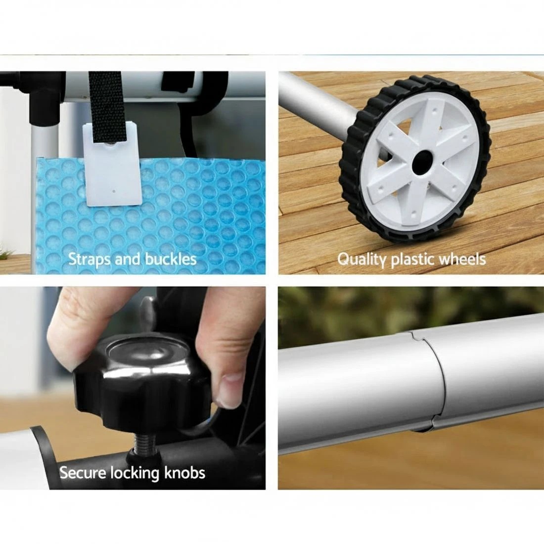 6 Aquabuddy Pool Cover 500 Micron 10.5x4.2m  Swimming Pool Solar Blanket 5.5m  Roller - Multi, 6 of 6