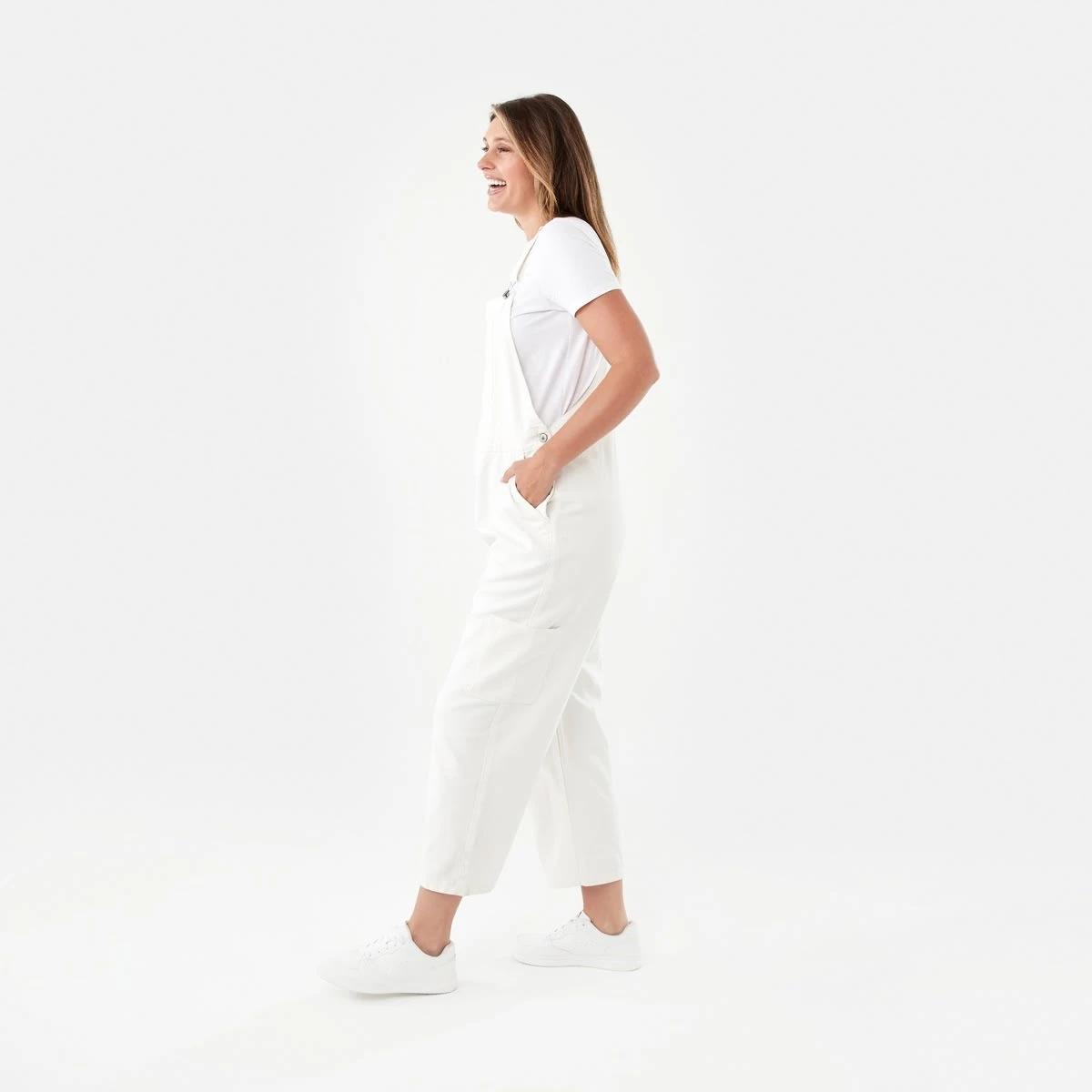 2 Sleeveless Cargo Dungarees Ecru, 2 of 8