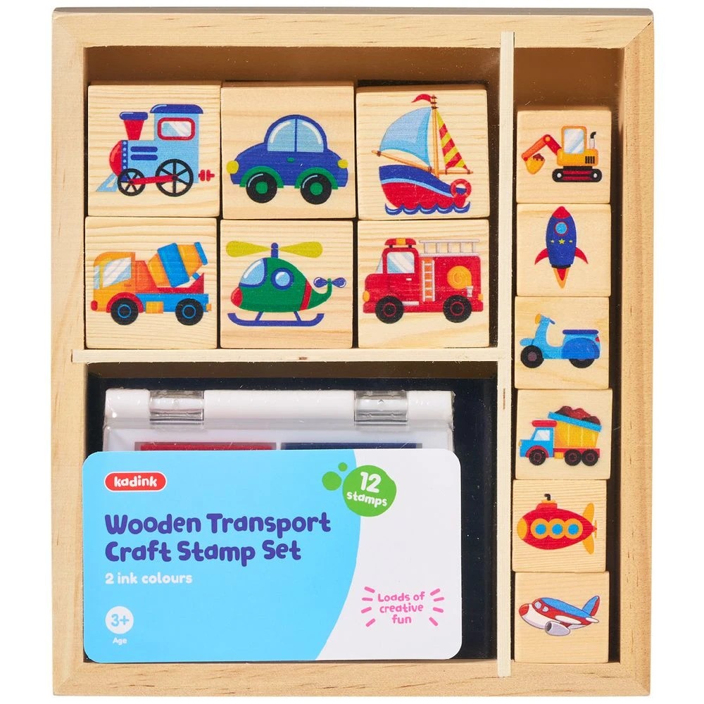 1 Kadink Wooden Stamp Set Vehicles, 1 of 6