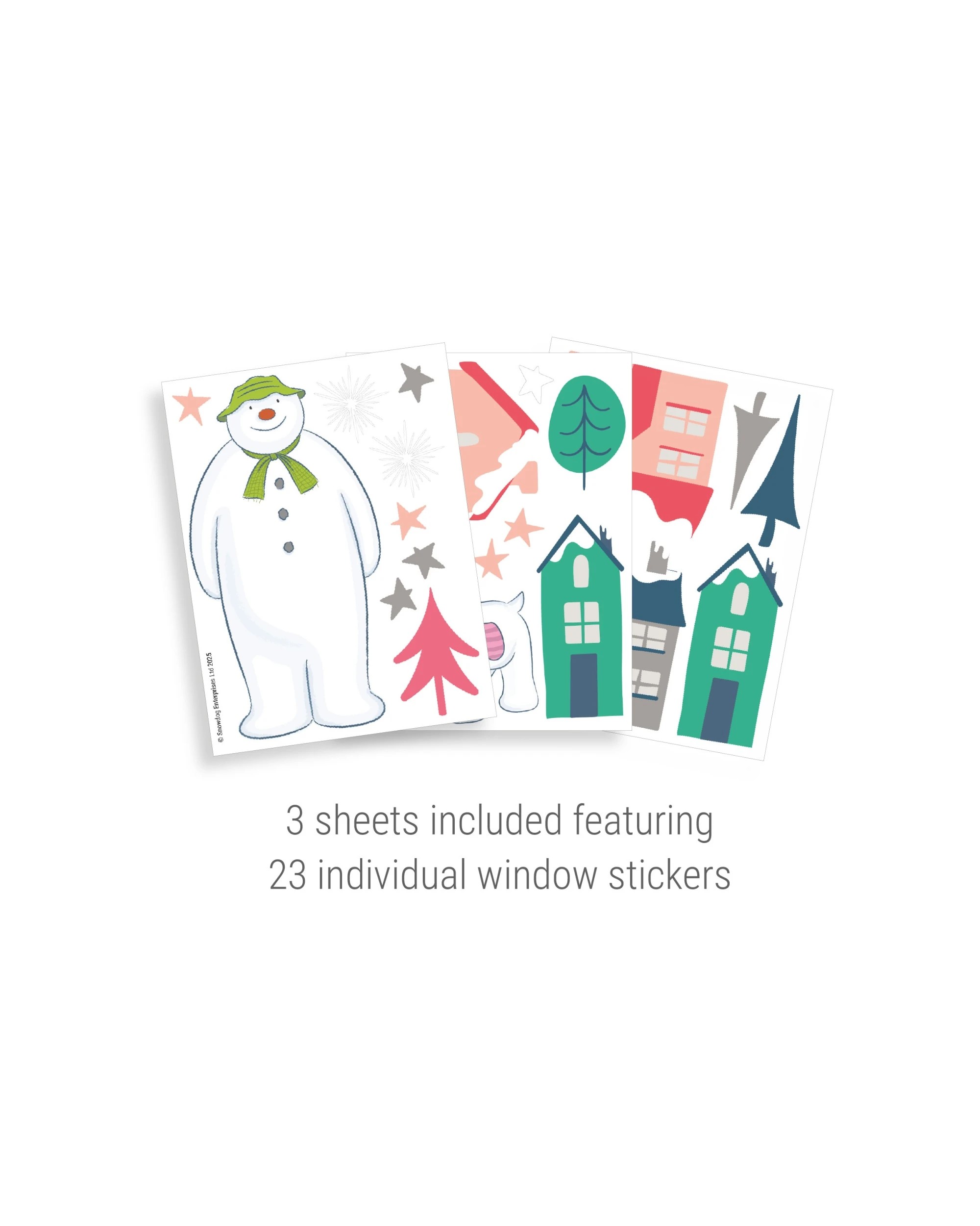3 Stickerscape A5 The Snowman Winter Village Reusable Playroom Window Stickers, 3 of 4