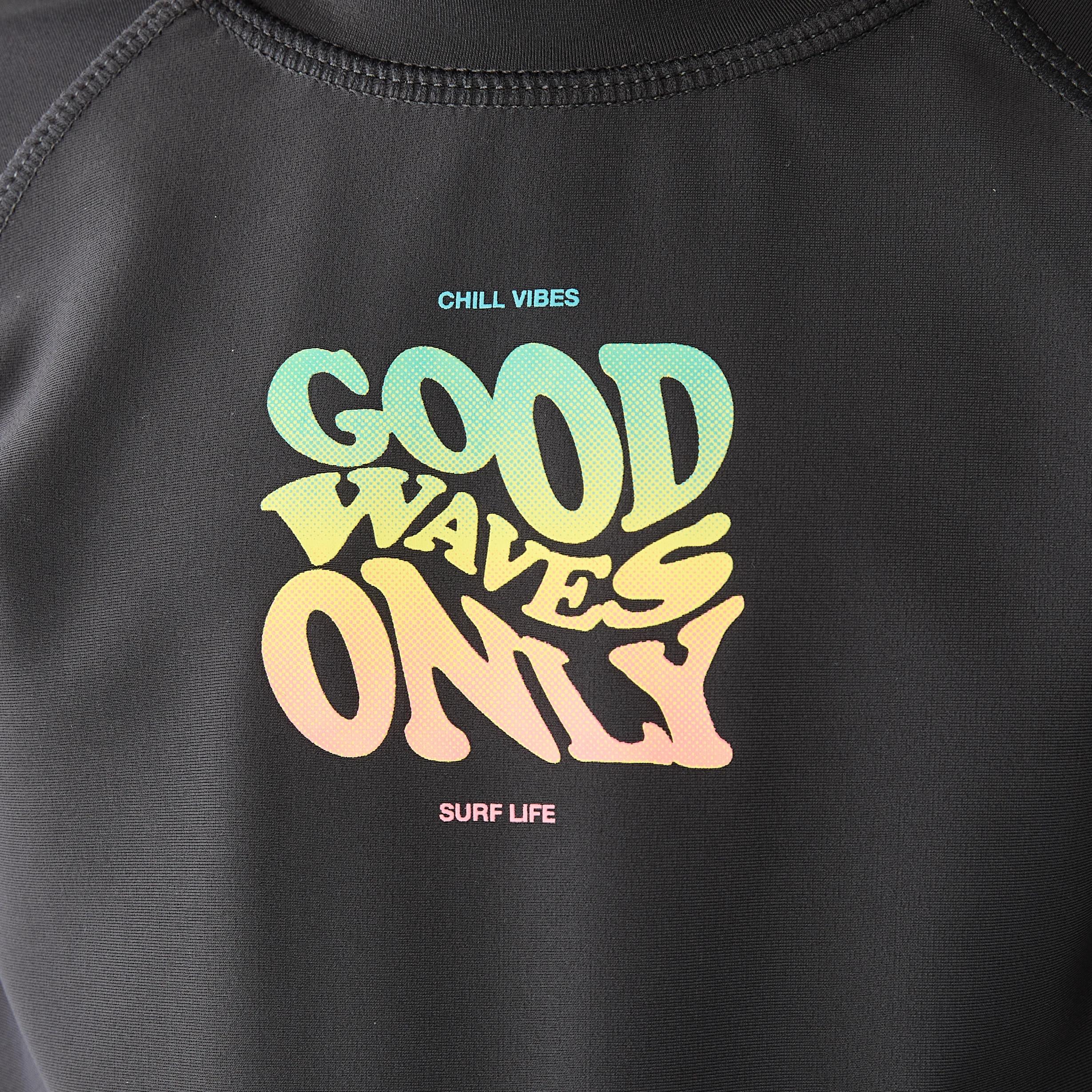 5 Printed Long Sleeve Rash Vest Gry Waves, 5 of 7