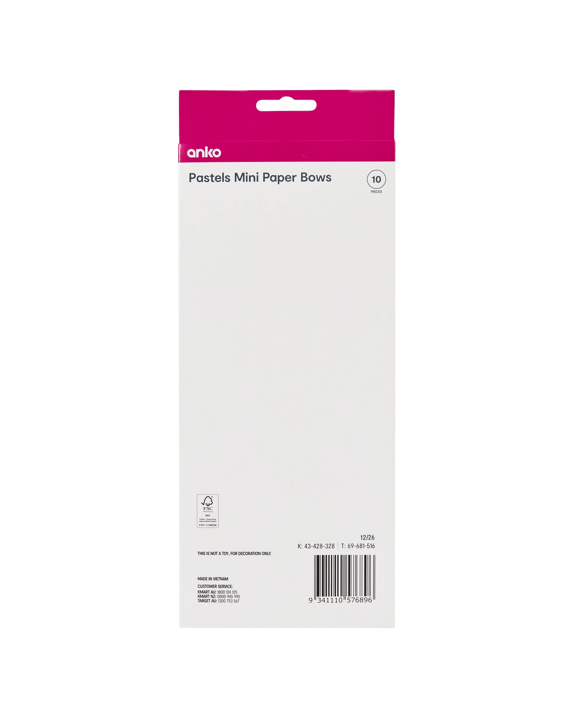 8 10 Piece Mini Paper Bows - Pastel, 8 of 8