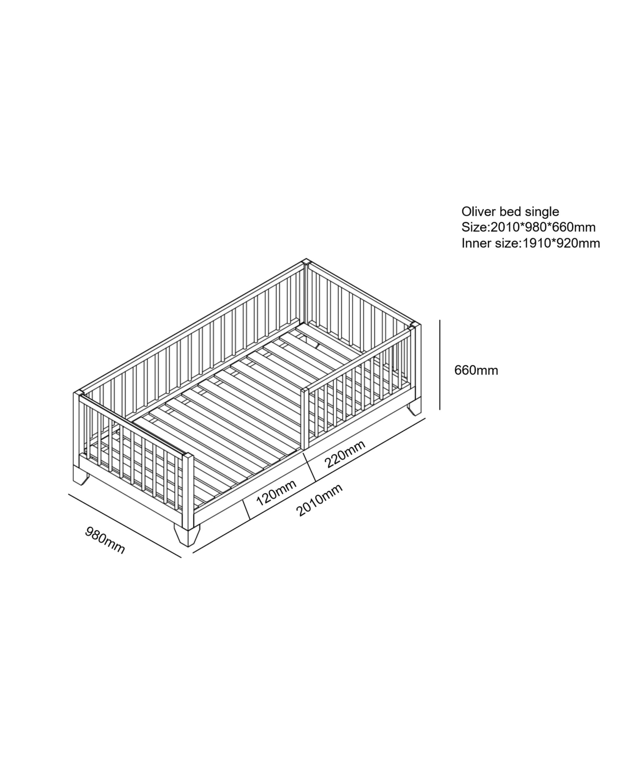 3 Hide & Seek Kids Oliver Solid Pine Kids Bed - Single Bed, 3 of 5