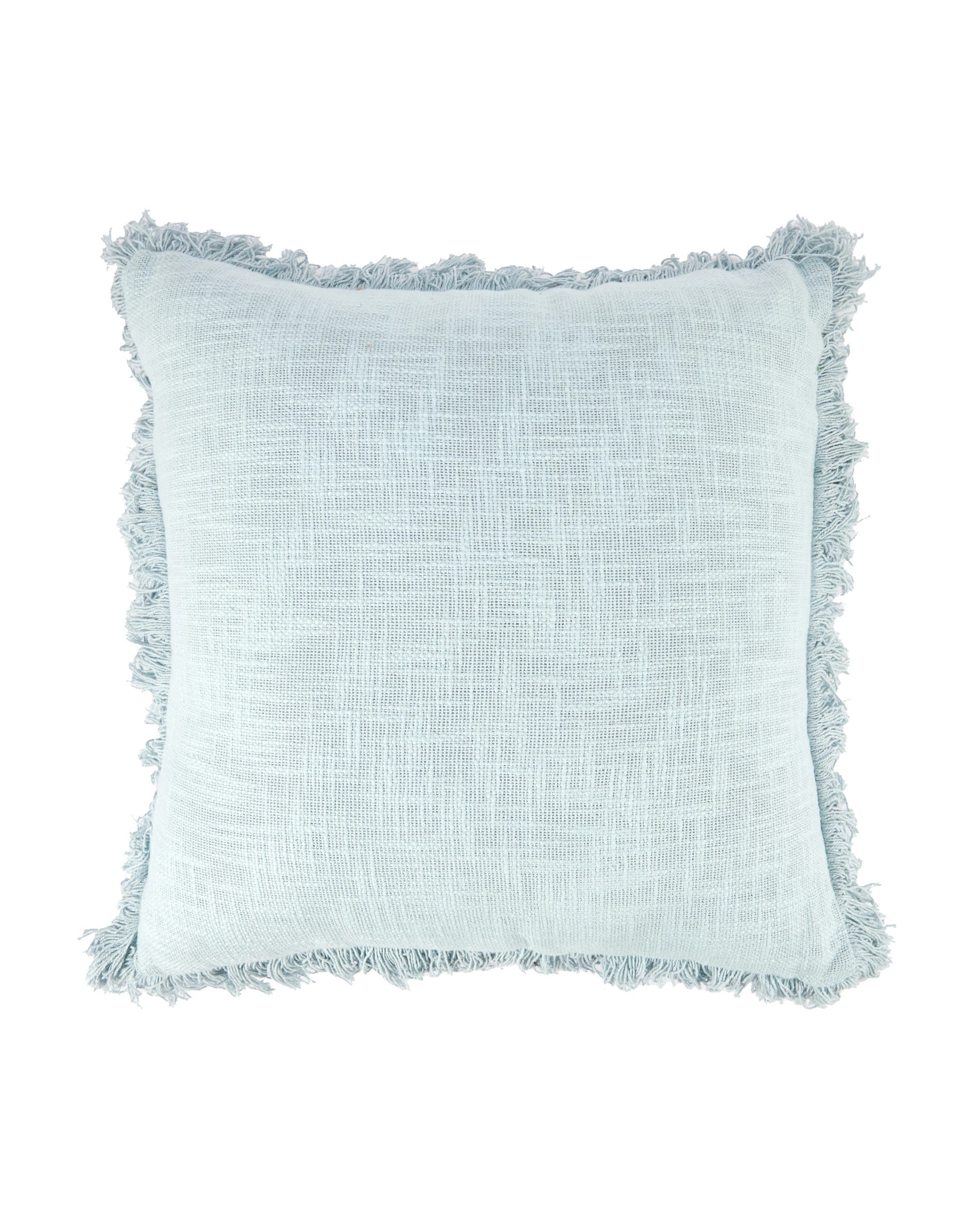1 50cm Fringed Cushion - Blue, 1 of 4