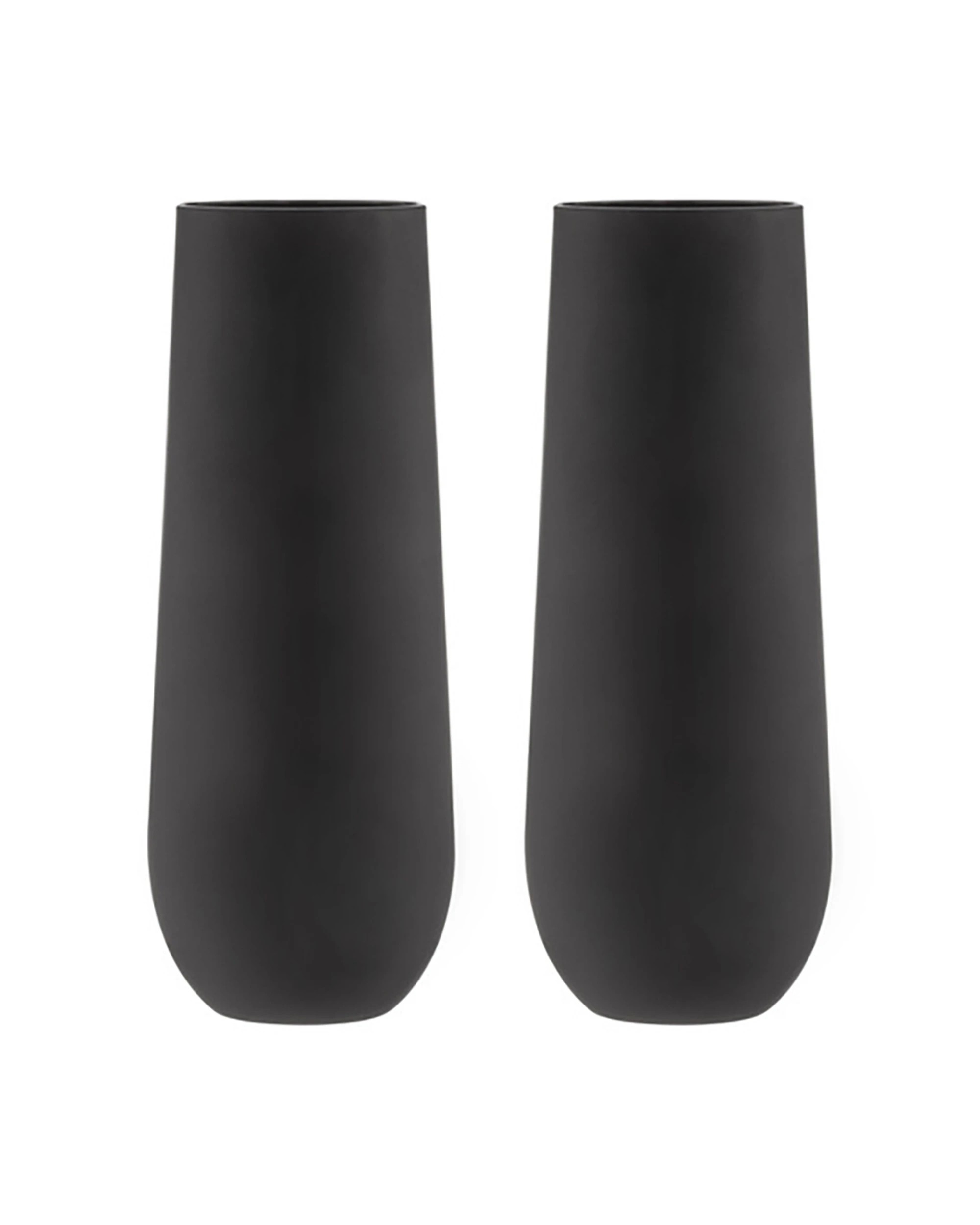 1 Ladelle 2PK Aurora Stemless Champagne Glass Cup Set 500ml Matte - Black, 1 of 1