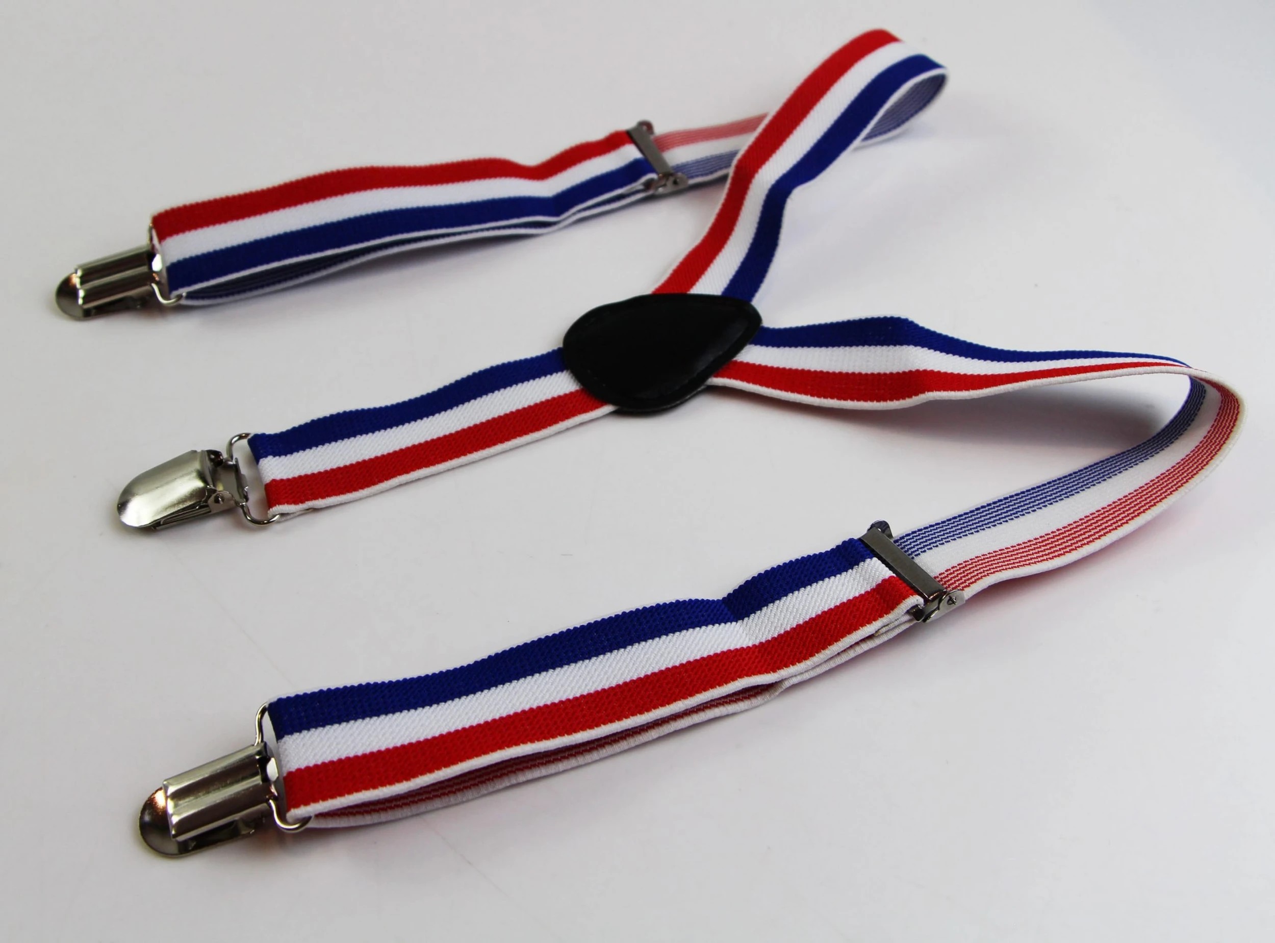 3 Zasel Boys Adjustable Blue, White & Red Striped Patterned Suspenders - Multi - Multi, 3 of 4