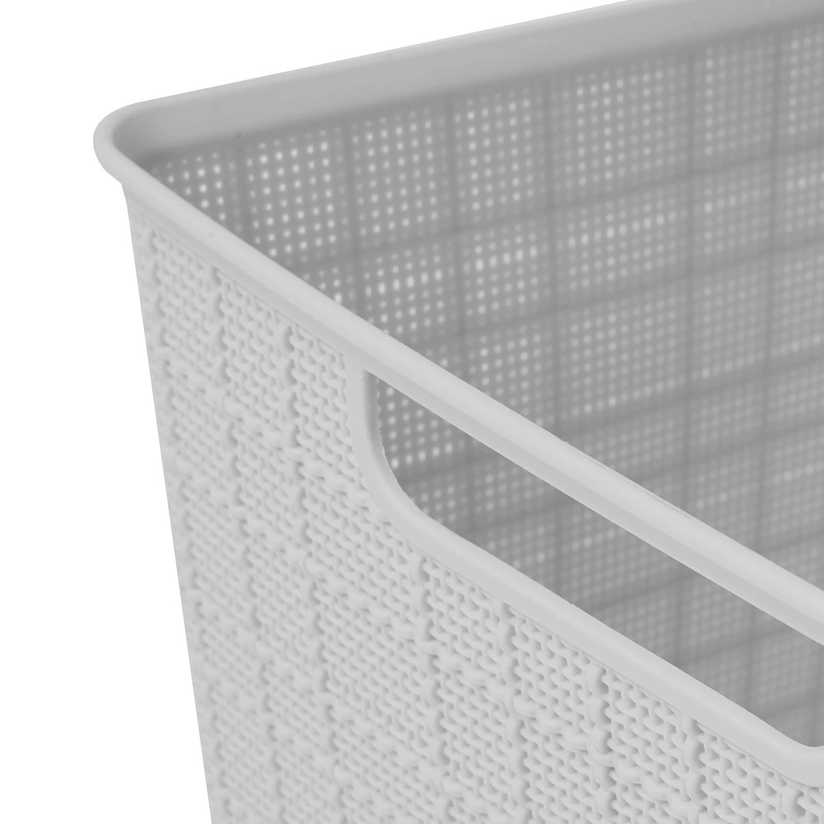 7 4.5L Rectangle Linen Weave Basket - Grey, 7 of 7