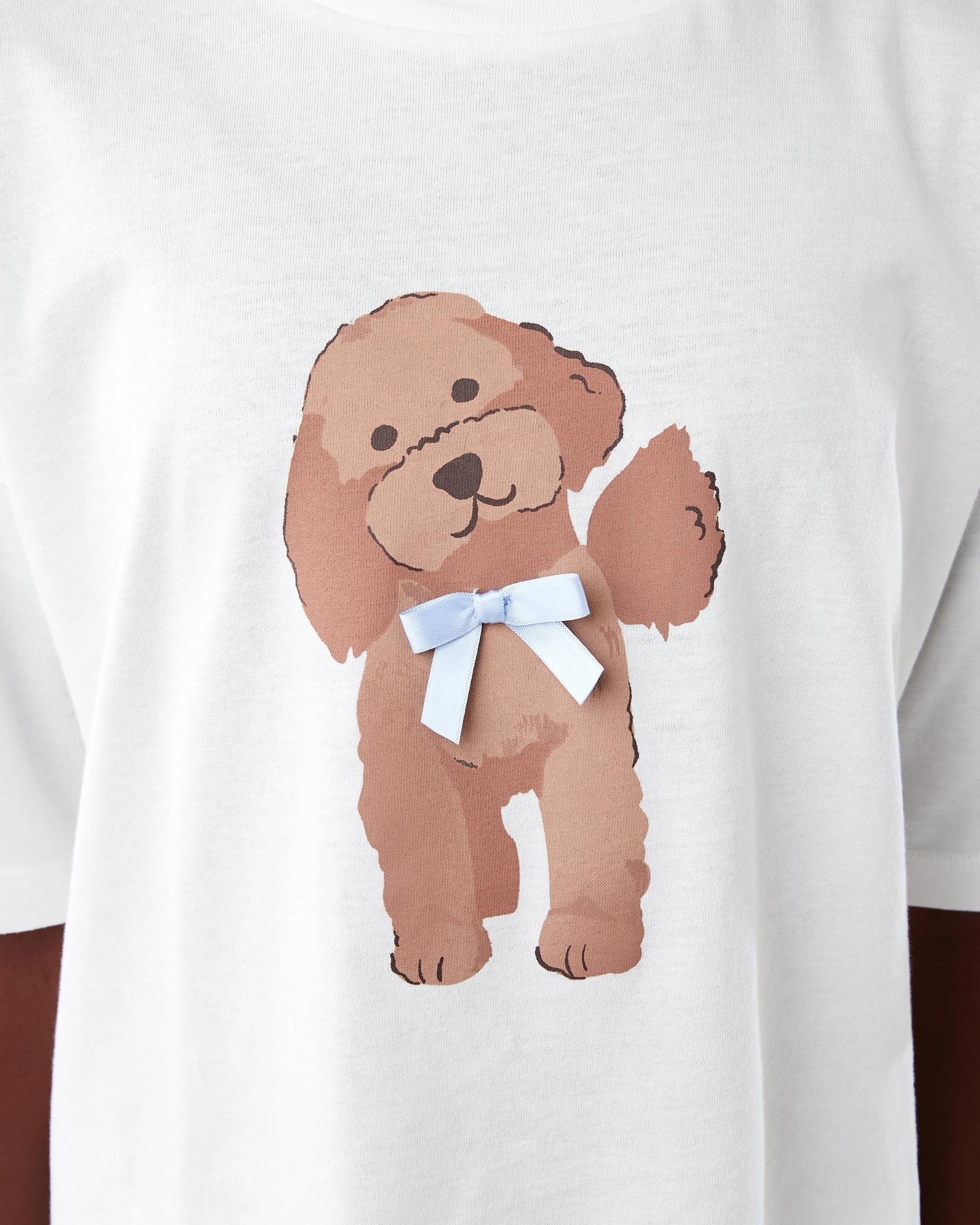 5 Wide Leg Jersey Pyjama Set Wht Pups, 5 of 6