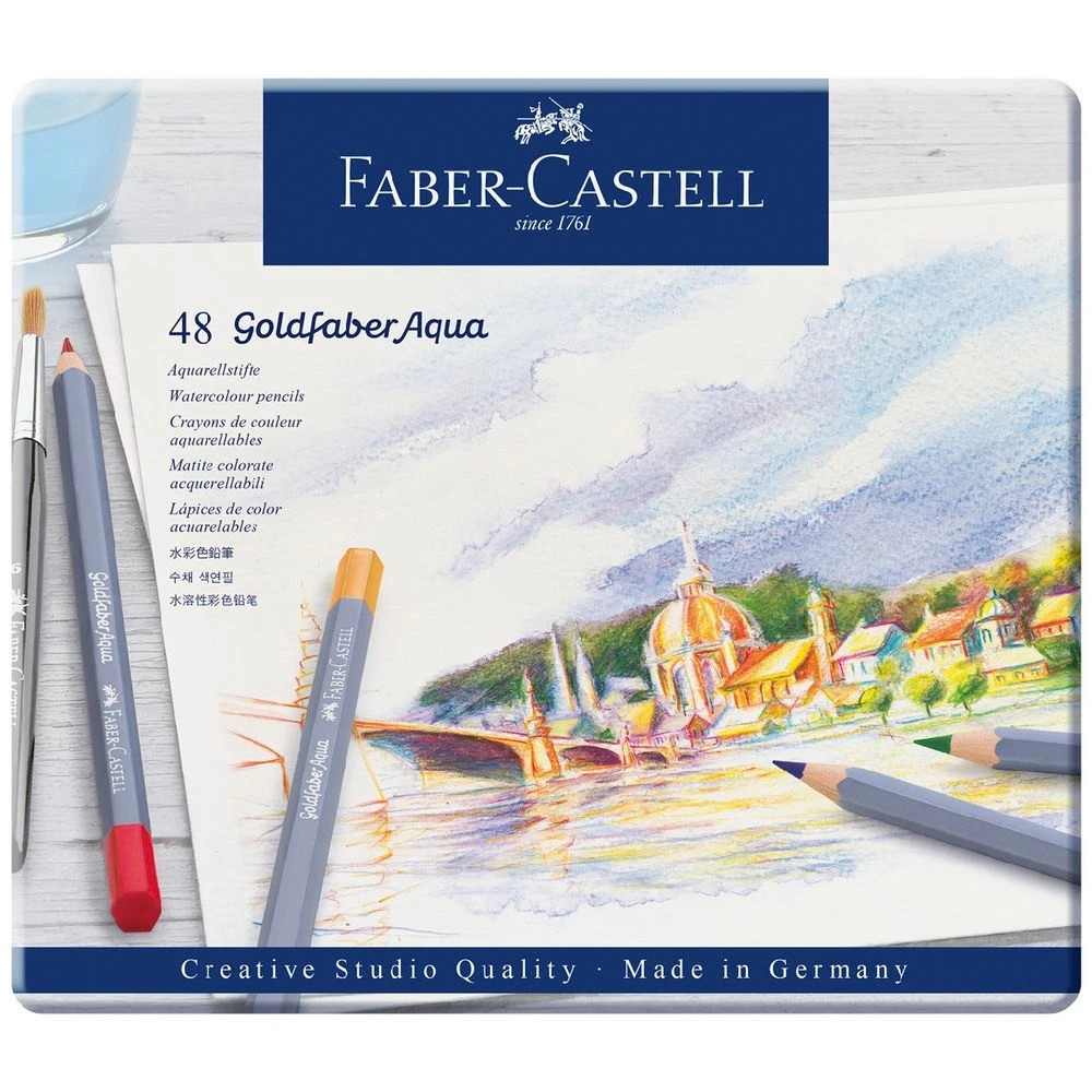 1 Faber-Castell Goldfaber Aqua Watercolour Pencils 48 Pack, 1 of 3