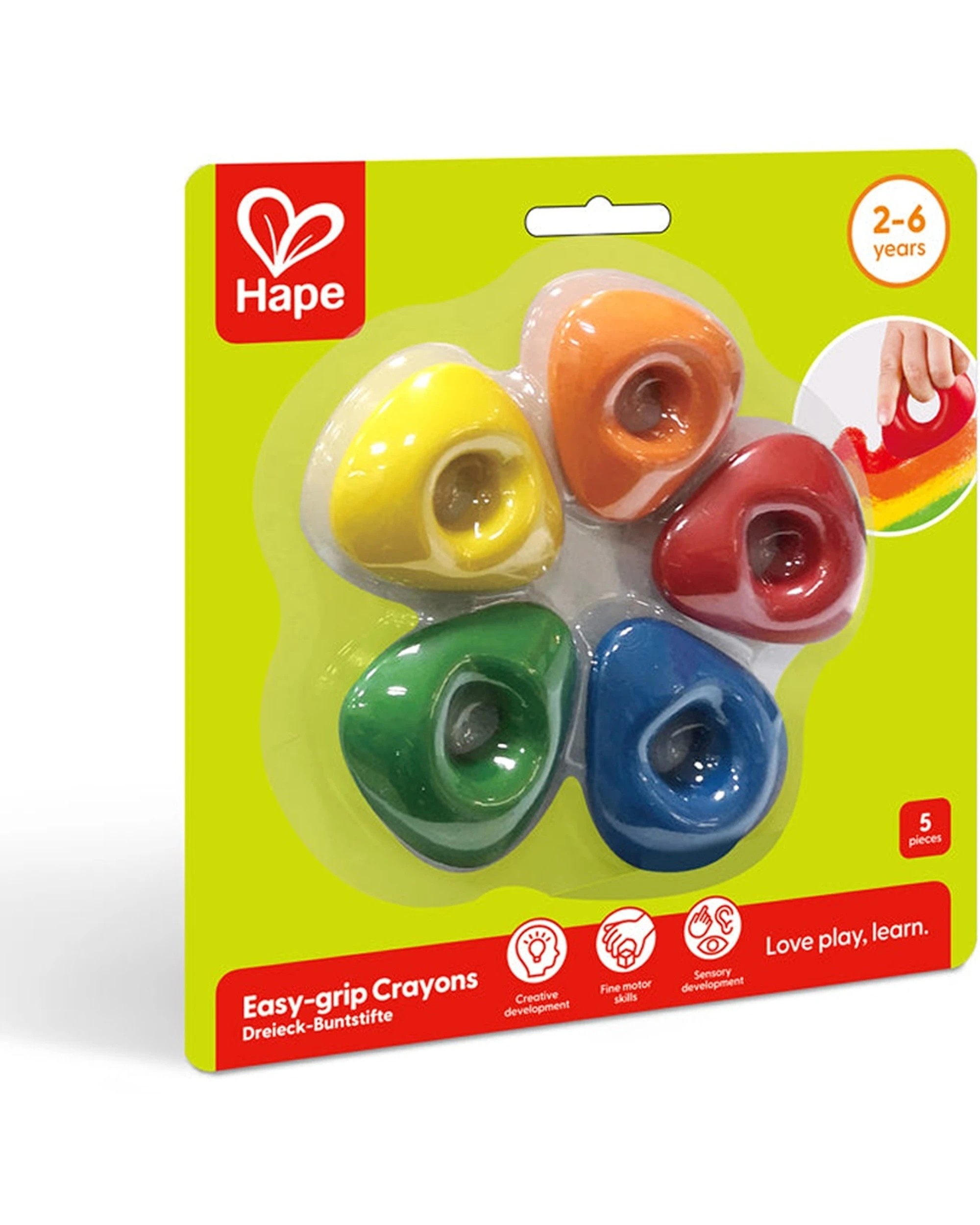 2 Hape Easy-Grip Crayons Set Kids Safe Washable Non-Toxic - Multi, 2 of 3