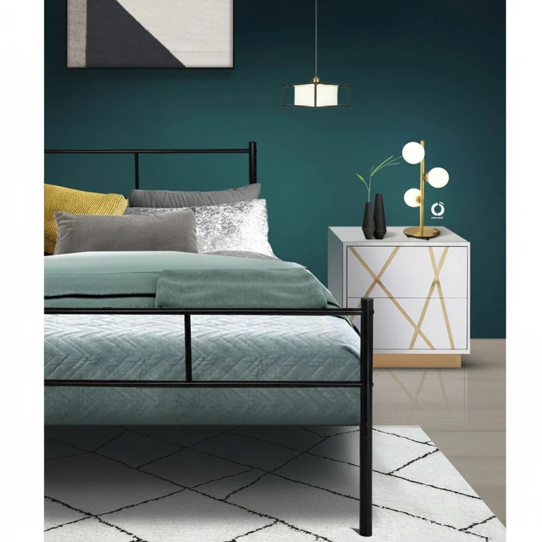 7 Artiss Bed Frame Queen Metal Bed Frames SOL - Black, 7 of 7