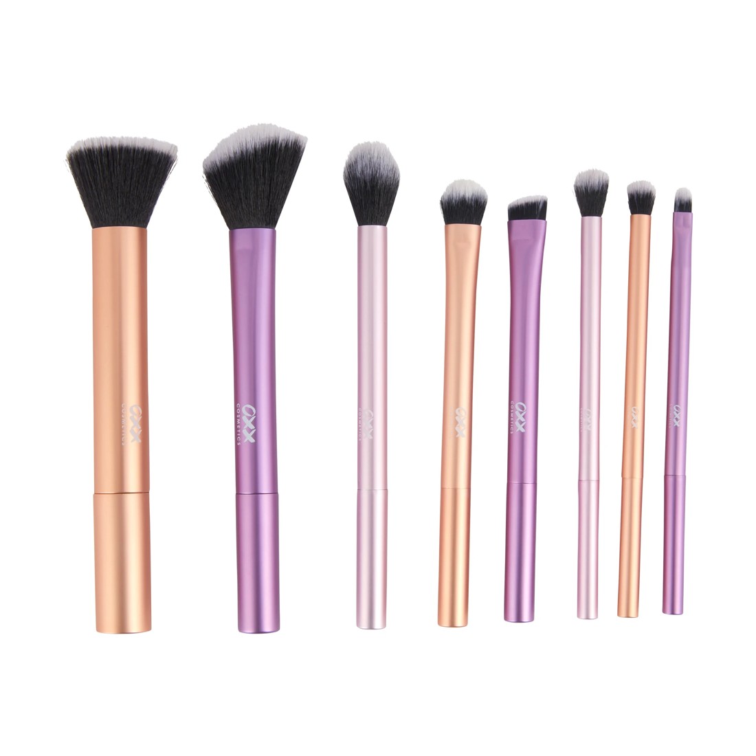 2 OXX Cosmetics 8 Piece Metallic Makeup Brush Set, 2 of 4