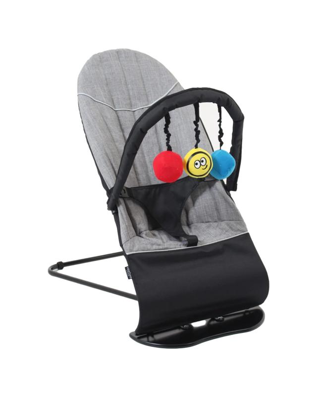 VeeBee Minder Mesh Baby Bouncer Rocker 3-Position Recline Harness Toy Bar - 