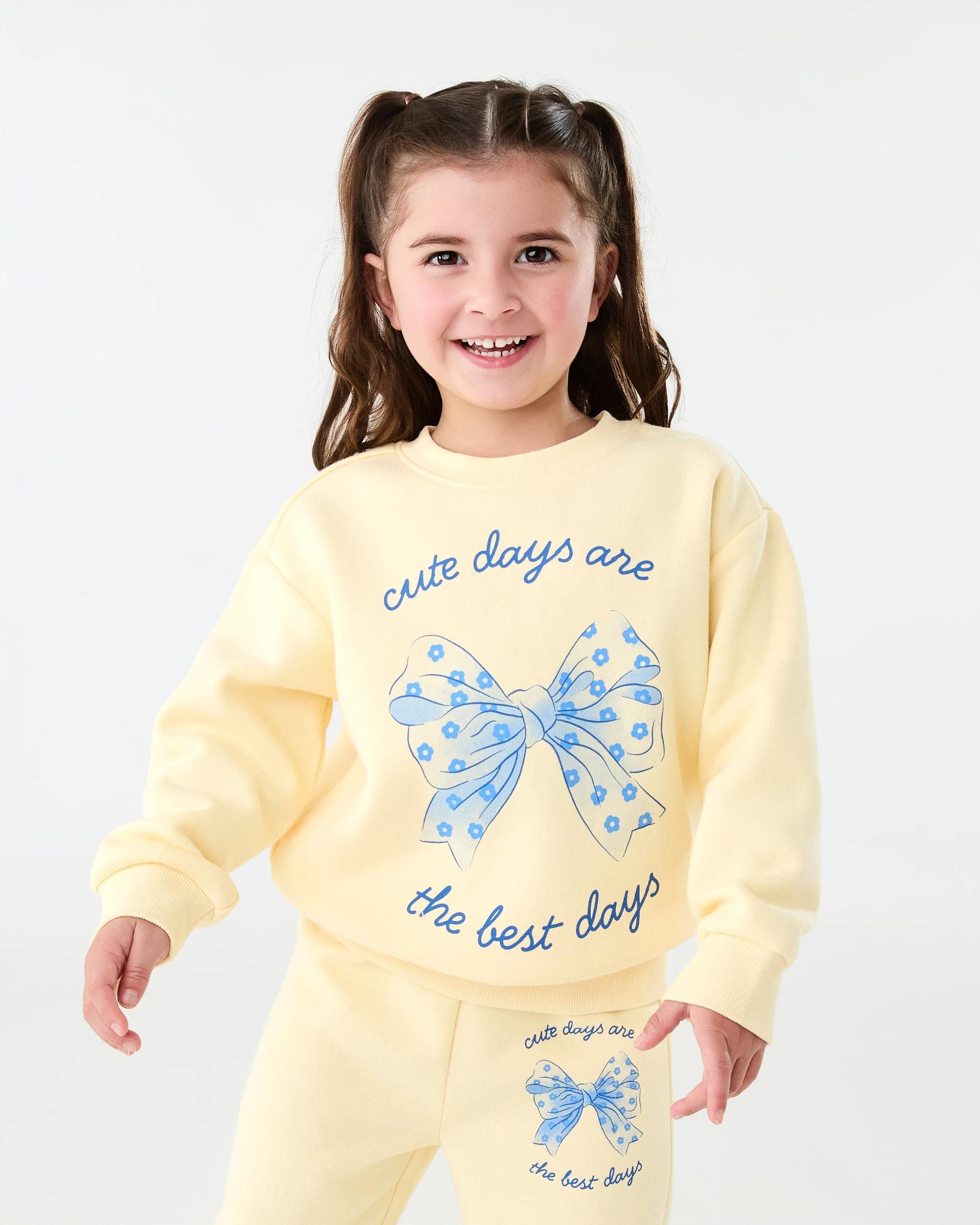1 Print Crew Sweater Ylw Bow, 1 of 7