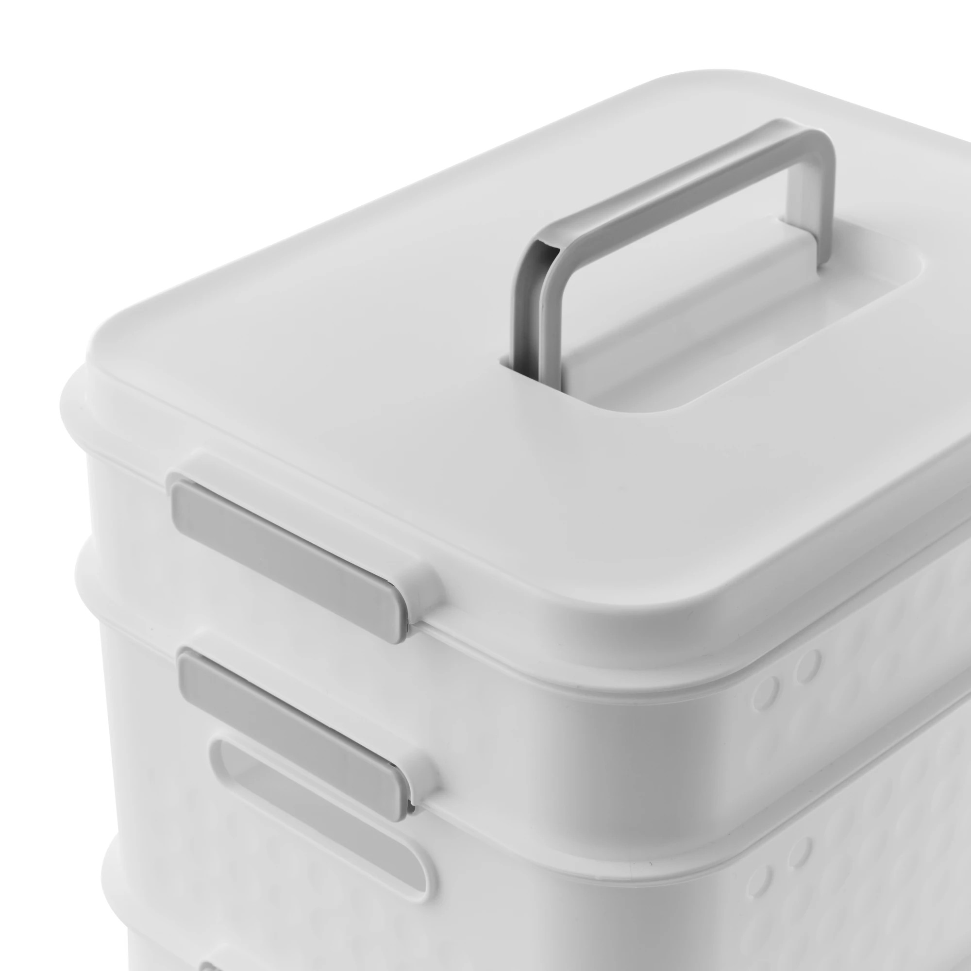 10 5 Piece Plastic Stackable Trolley - White, 10 of 10