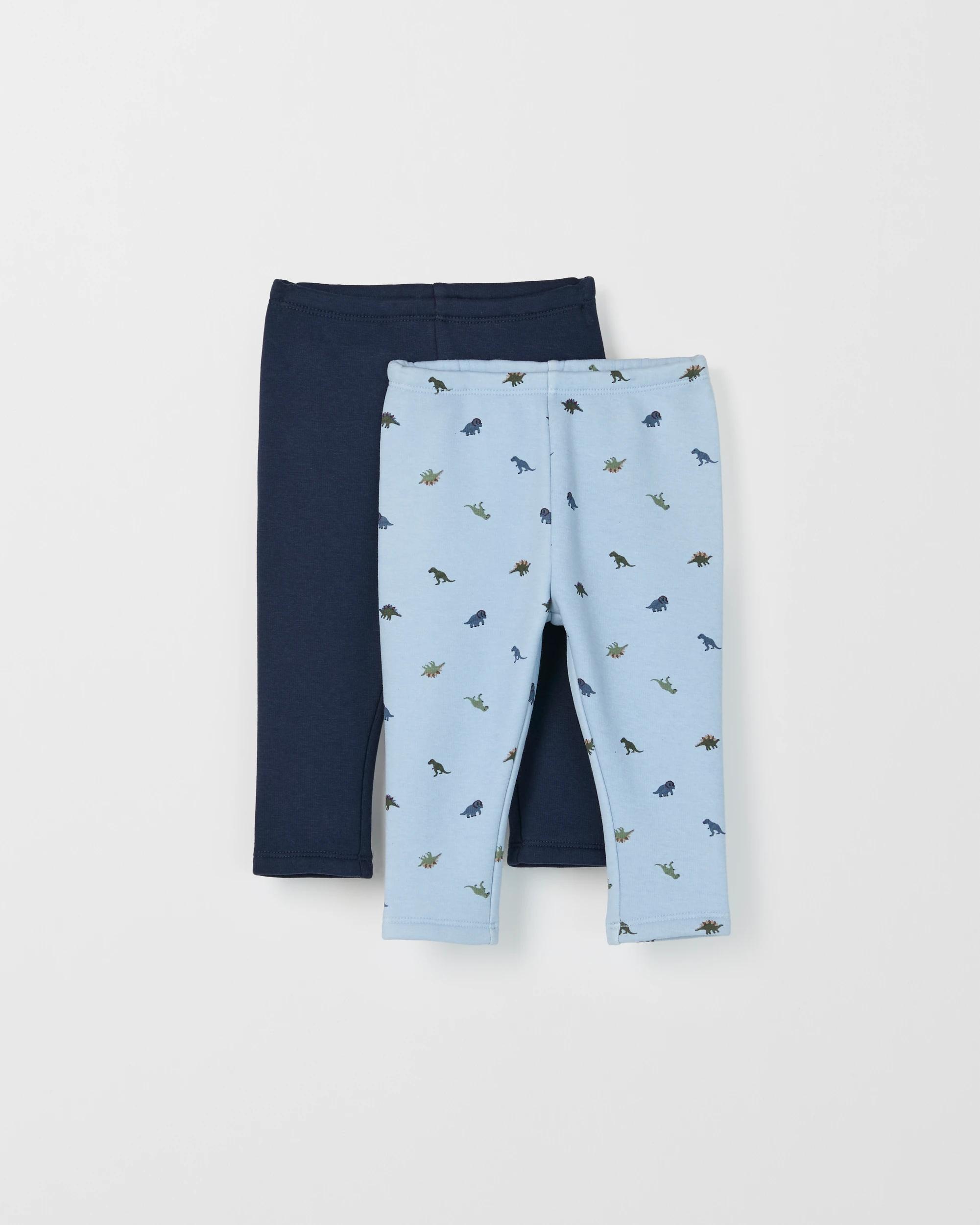 1 Target Baby Baby 2 Pack Fleece Lined Leggings DINO BLUE, 1 of 4