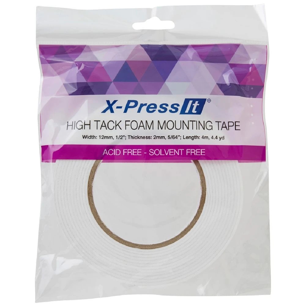 1 X-Press It High Tack Foam Mounting Tape 12mm x 4m, 1 of 4