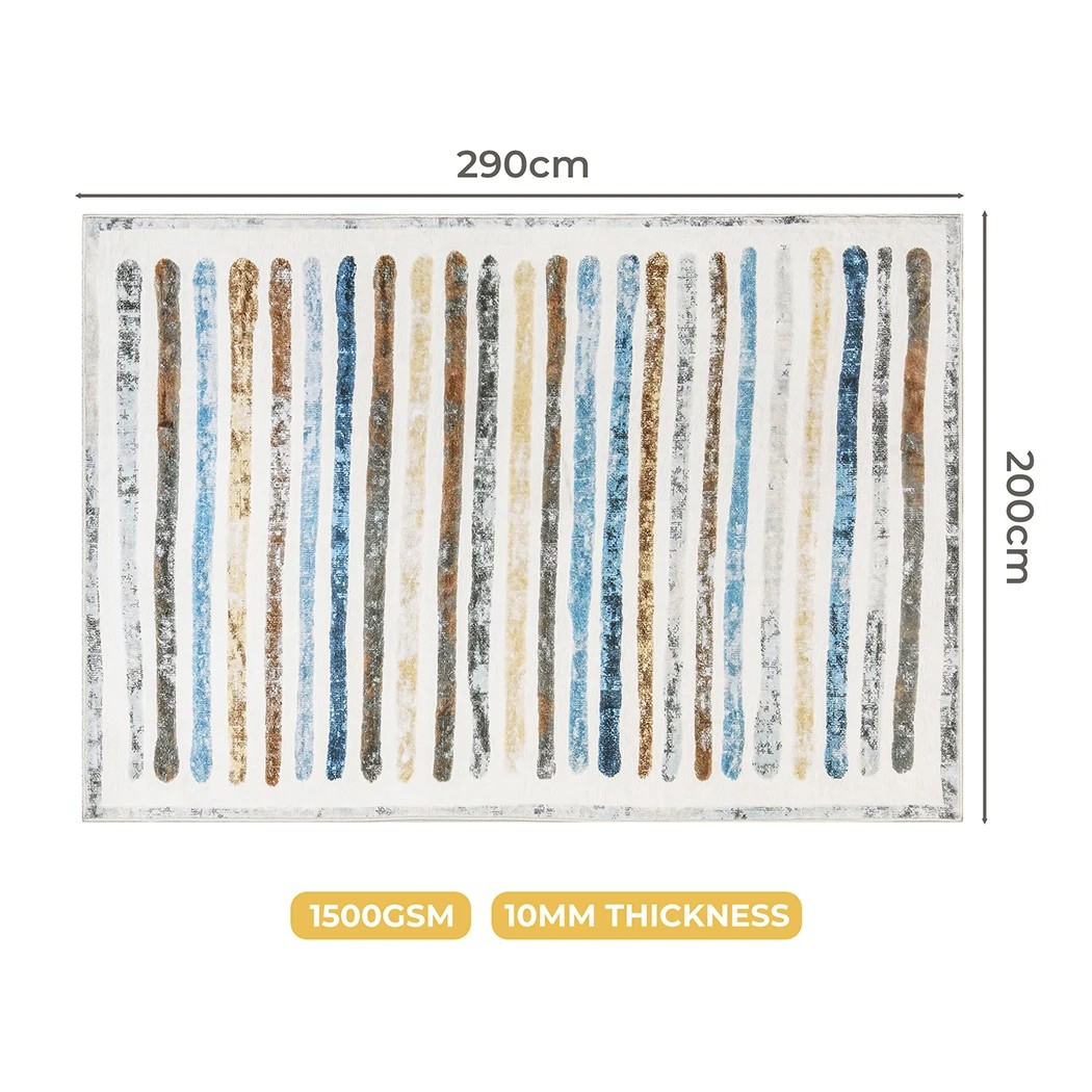 3 Marlow Machine Washable Floor Rug Strip Pattern, 3 of 8
