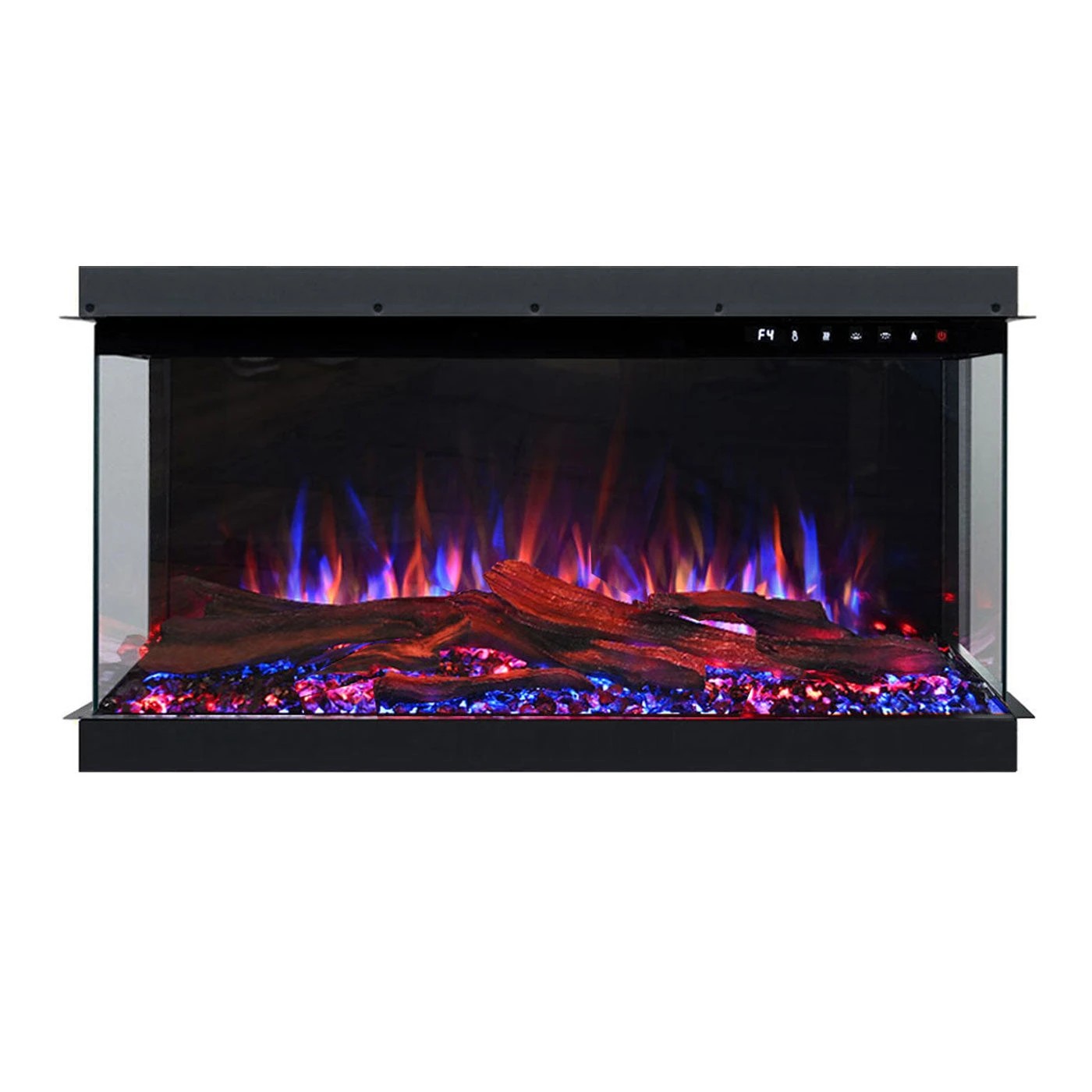 3 Moda Living Cascade 3-Sided 40 inch Extra Deep Electric Fireplace - Black, 3 of 7