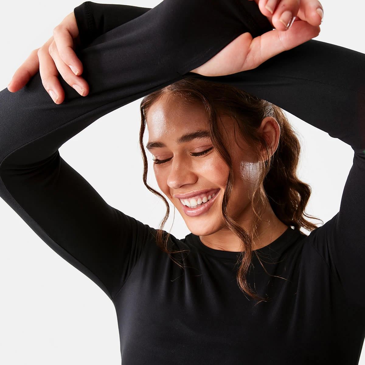 5 Active Womens Long Sleeve Ultrasoft Top BLACK, 5 of 6