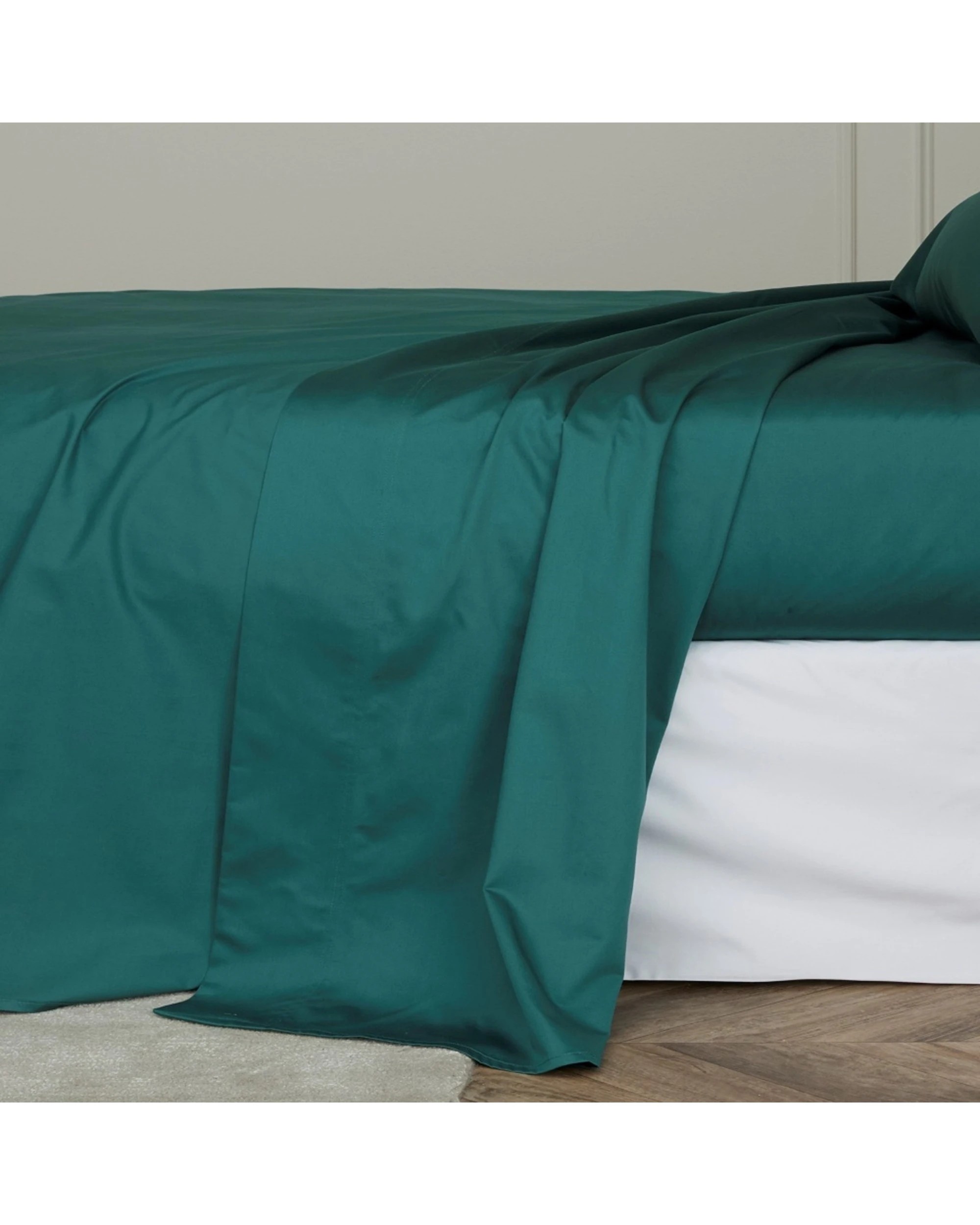 1 Bedding co Flat Sheet 1200TC Egyptian Cotton Emerald - Double Bed - Green, 1 of 4