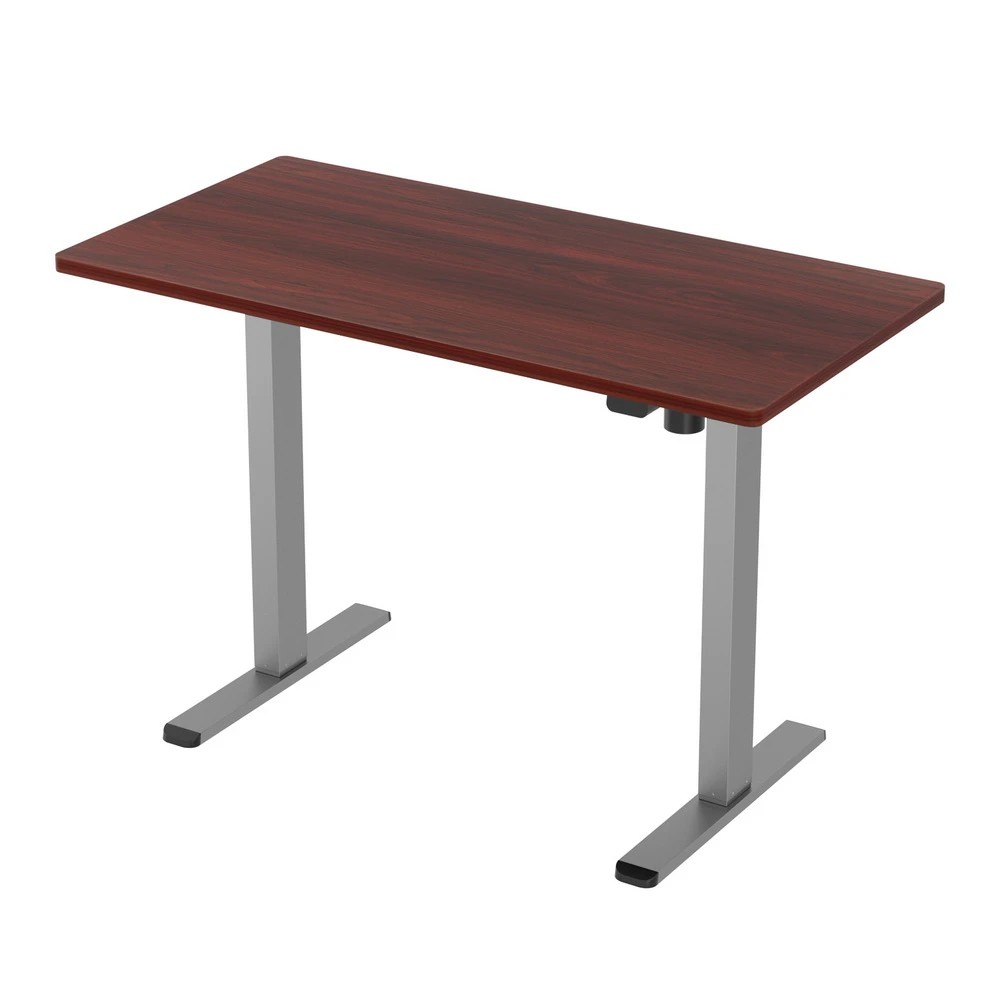 1 Artiss Standing Desk Motorised 120CM Walnut - Brown, 1 of 6