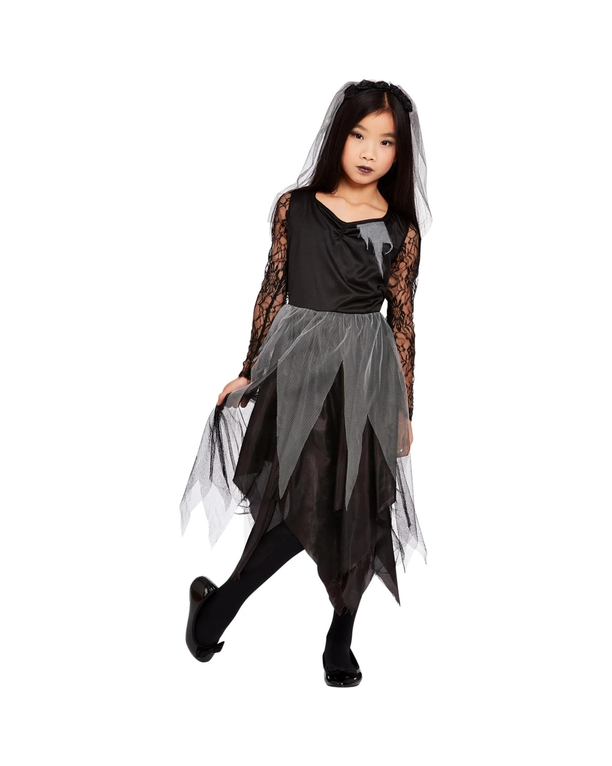 2 Graveyard Bride Child Costume Size Small 4-6 Years, 2 of 5