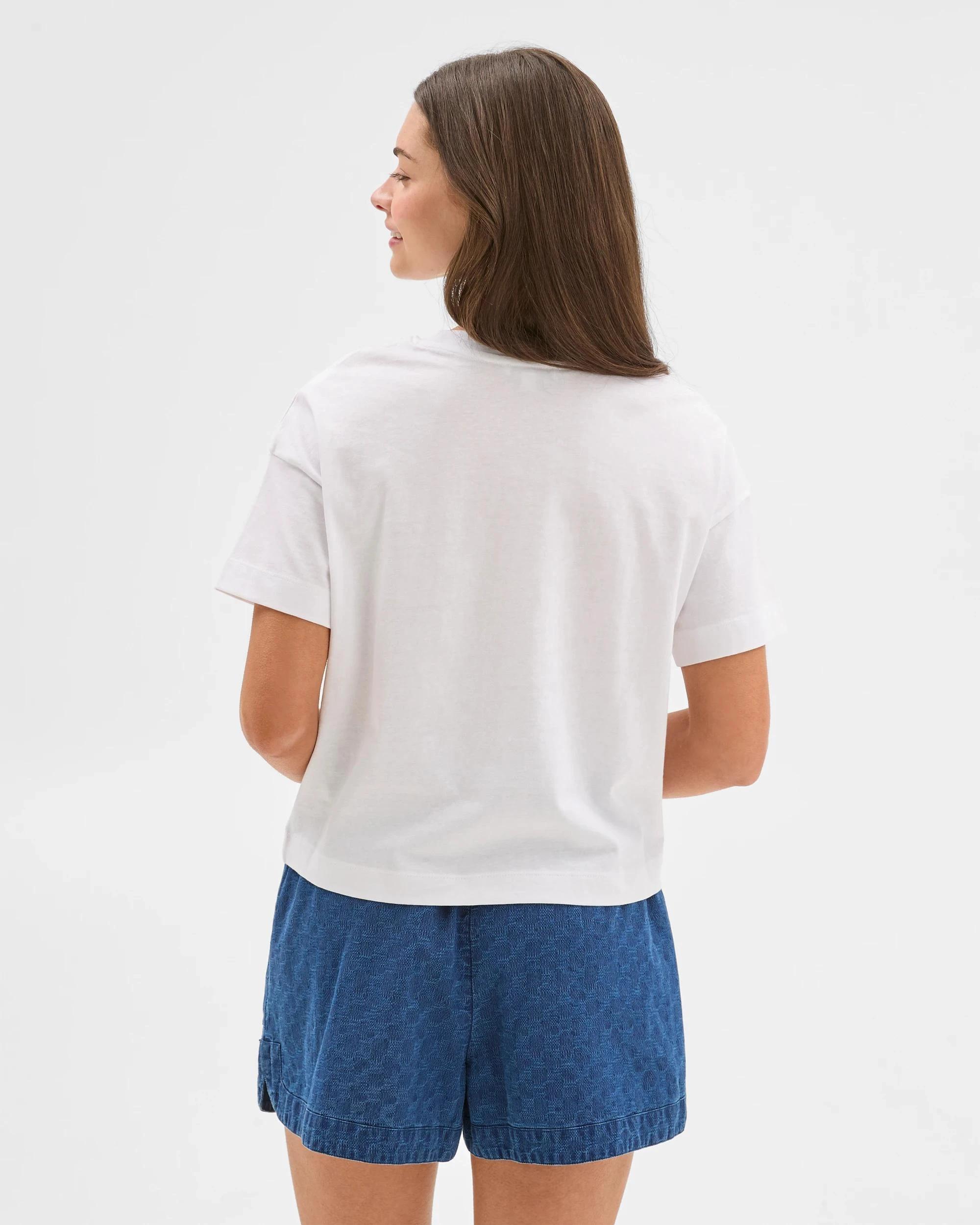 6 Target Petites Australian Cotton Boxy Cropped T-shirt WHITE/SEQUIN BOW, 6 of 6