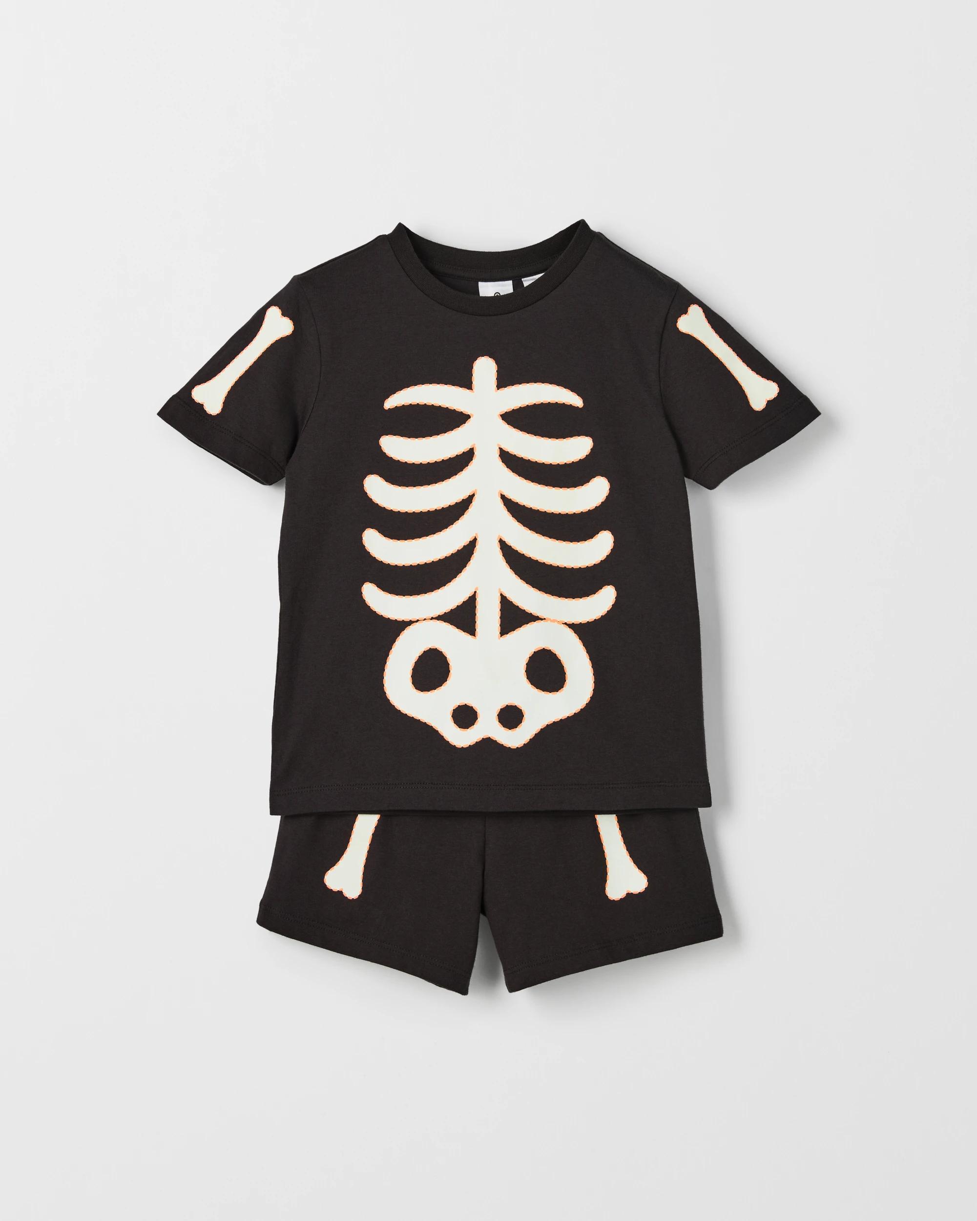 8 Target Kids Sibling Matching Organic Cotton Younger Kids Pyjama Set BLACK SKELETON, 8 of 10