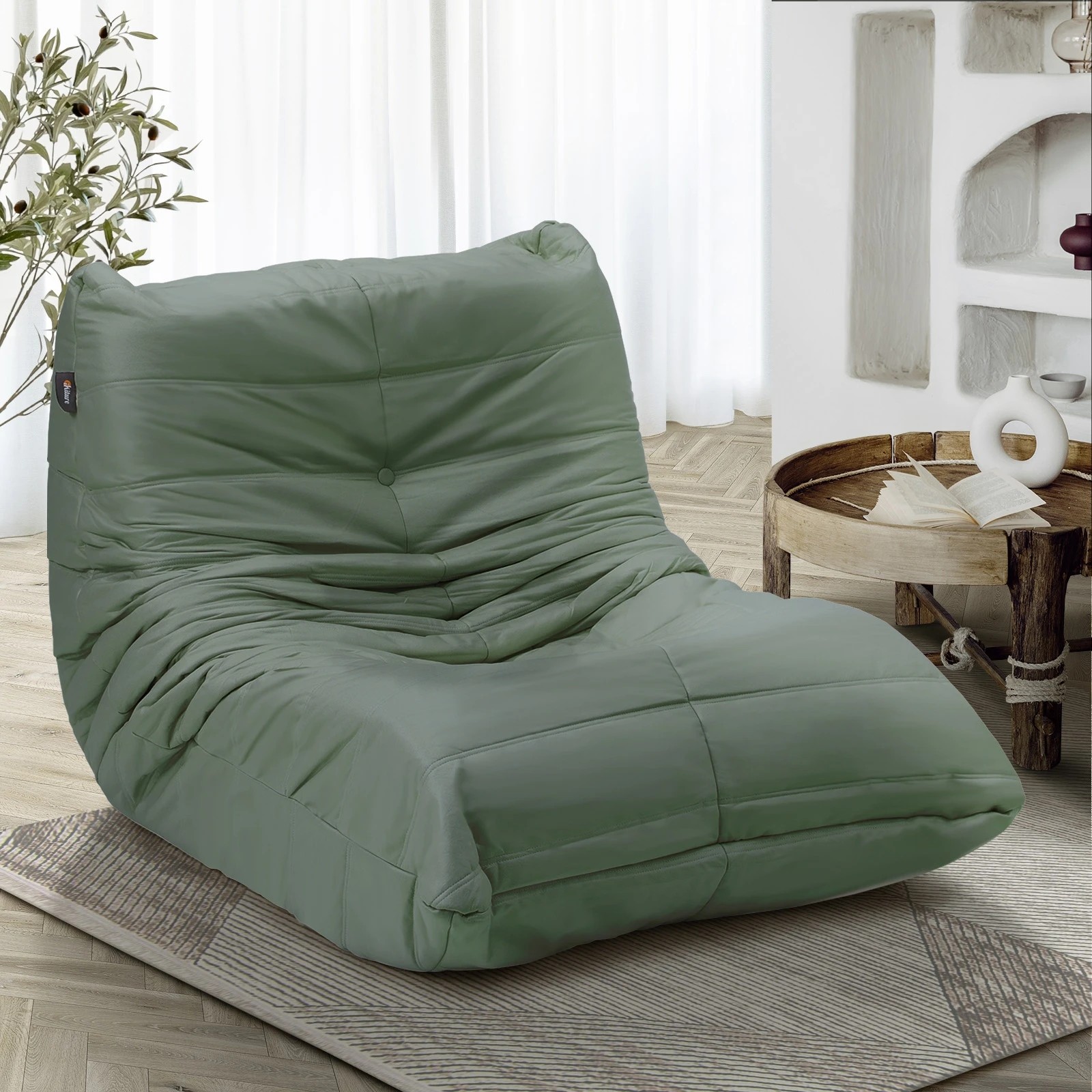 2 Oikiture Floor Sofa Accent Chair Lazy Couch Lounge - Green, 2 of 10