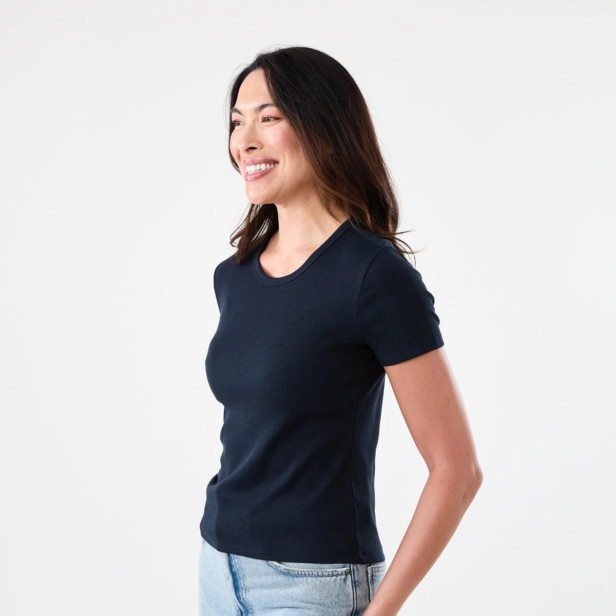 2 Short Sleeve Rib Crew Neck T-shirt SKY CAPTAIN, 2 of 5