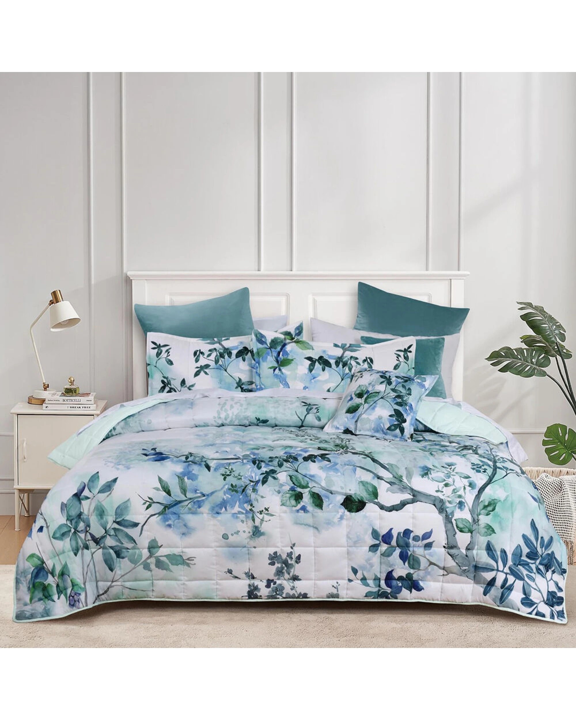 1 Bianca Woodbury Super King Poly Bedspread and Pillowcase Set - Multi, 1 of 4