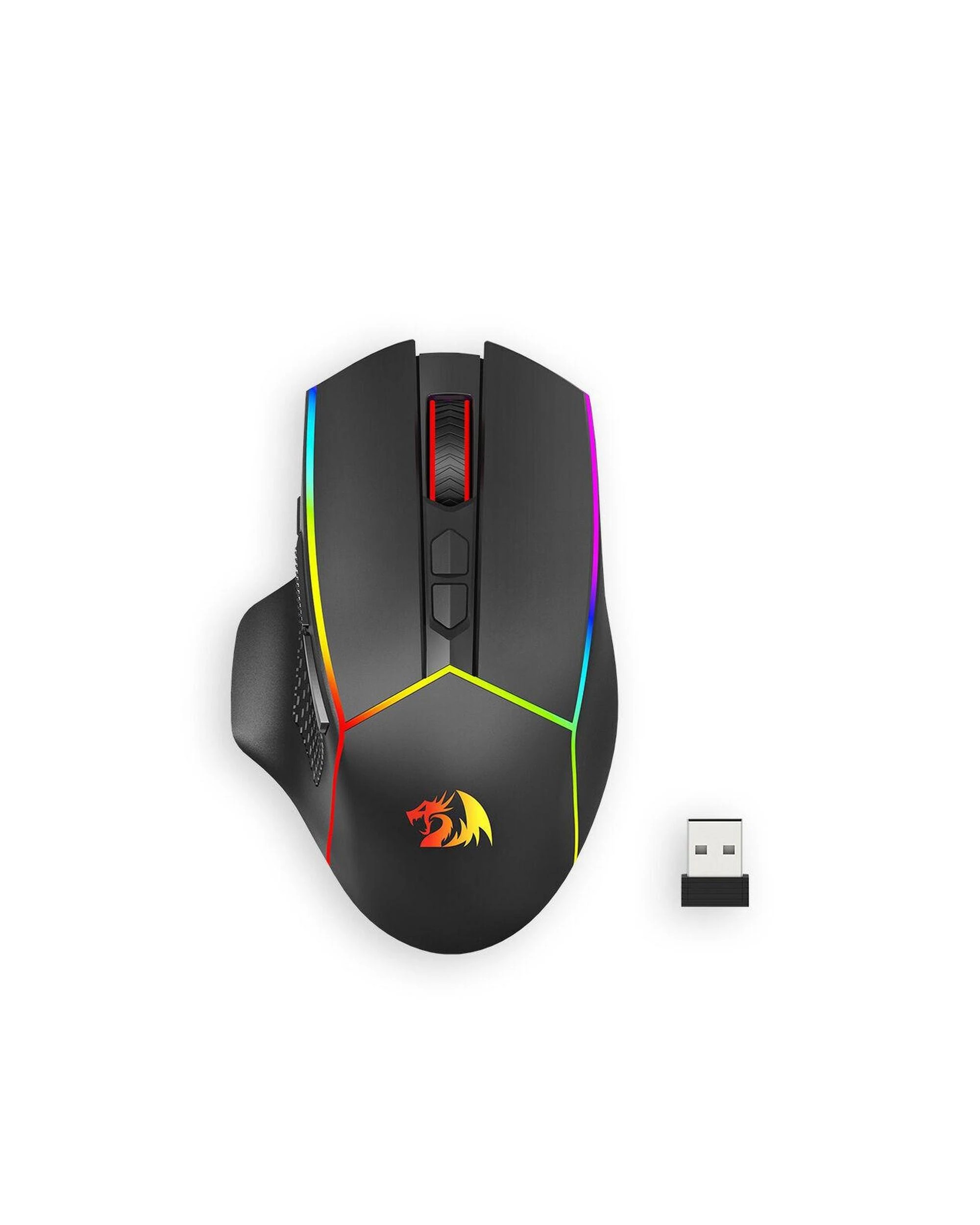 1 Redragon M814RGBPRO Axe Pro Honeycomb TriMode RGB Gaming Mouse - Black, 1 of 10
