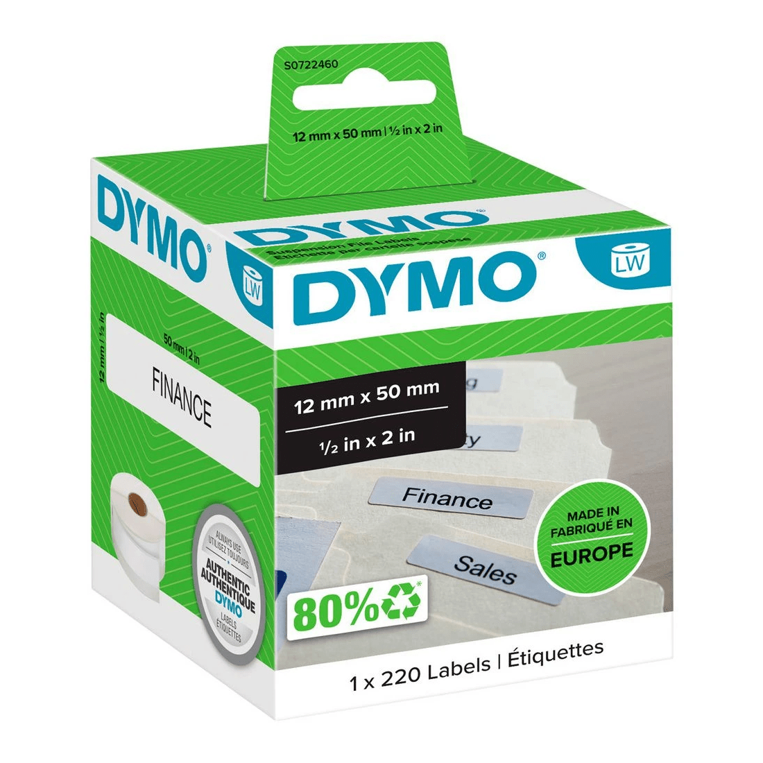 1 DYMO LabelWriter Suspension File Labels 50 x 12mm, 1 of 4