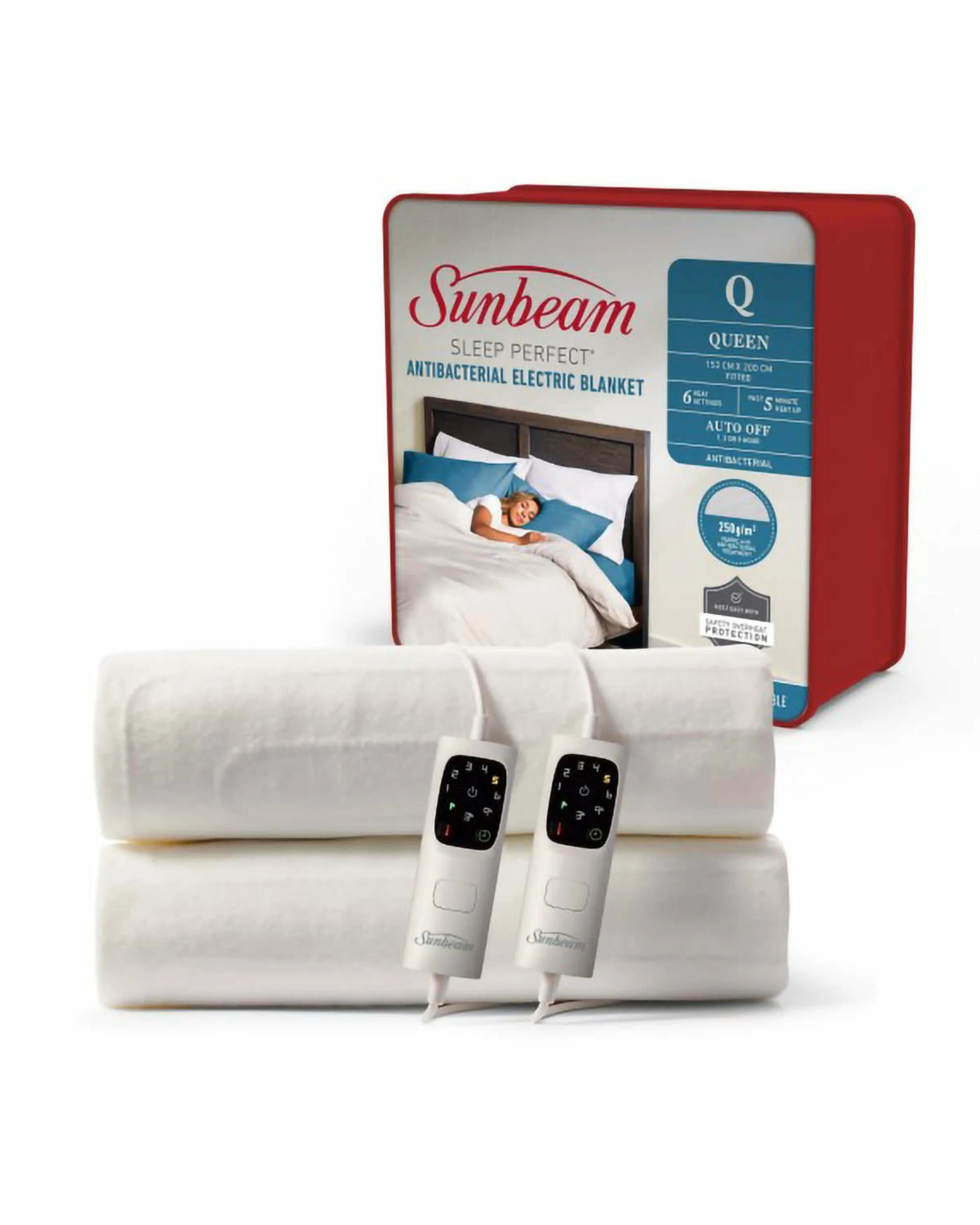1 Sunbeam Sleep Perfect Electric Blanket - Queen - WHITE, 1 of 5