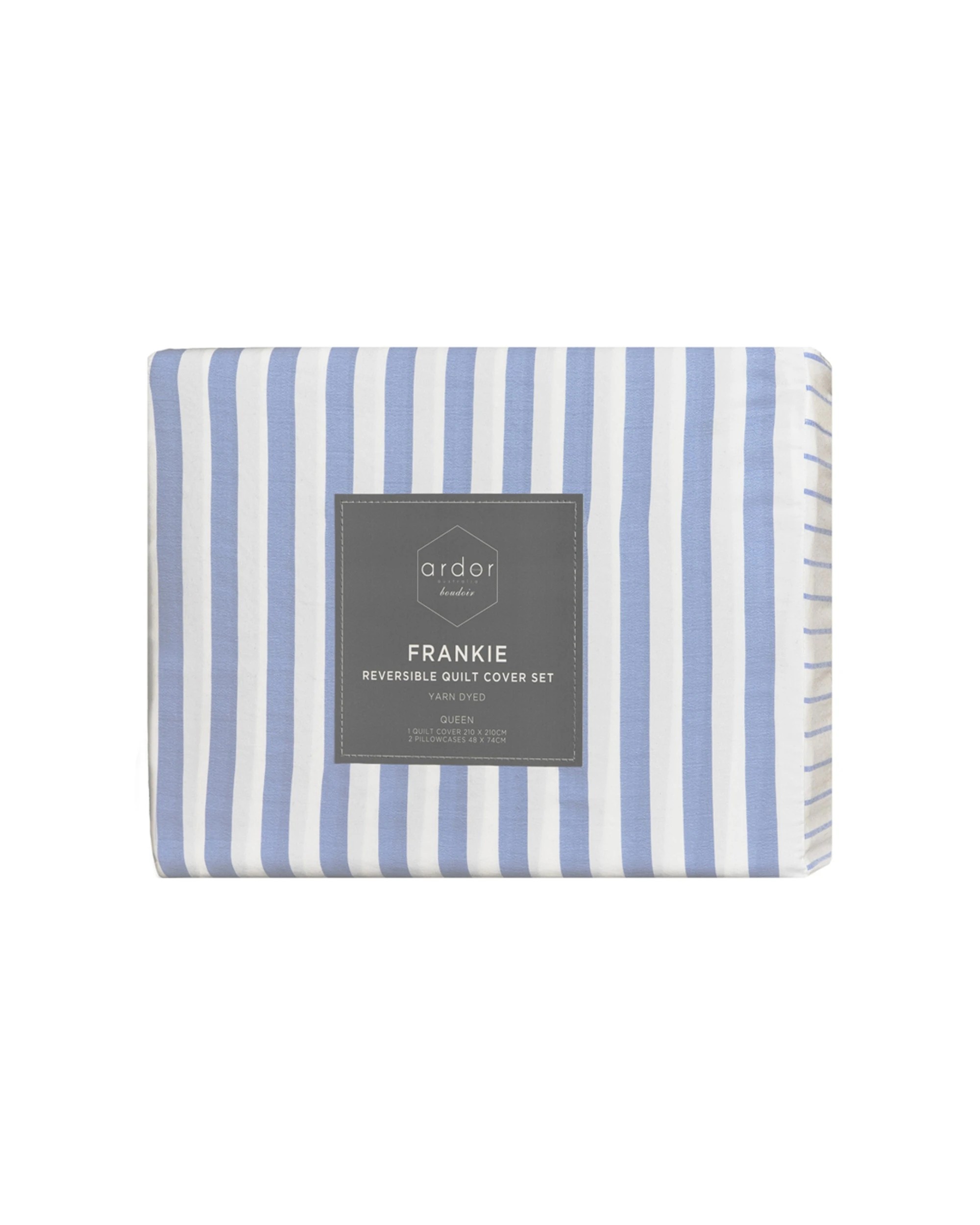 4 Ardor Boudoir Double Frankie Stripe Quilt Cover Set - Blue, 4 of 4