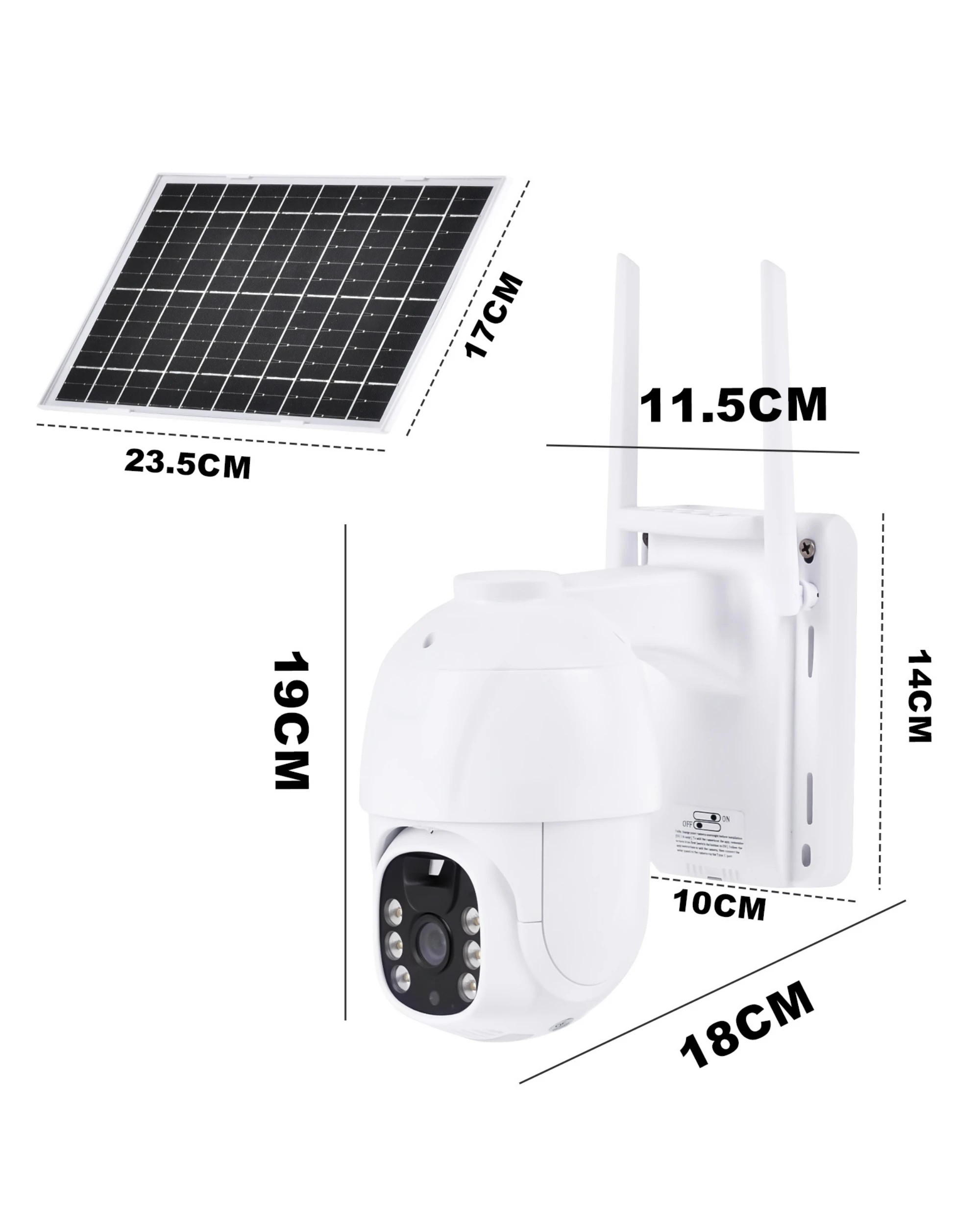 2 ADVWIN 4 PCS Solar Security Camera - White, 2 of 7