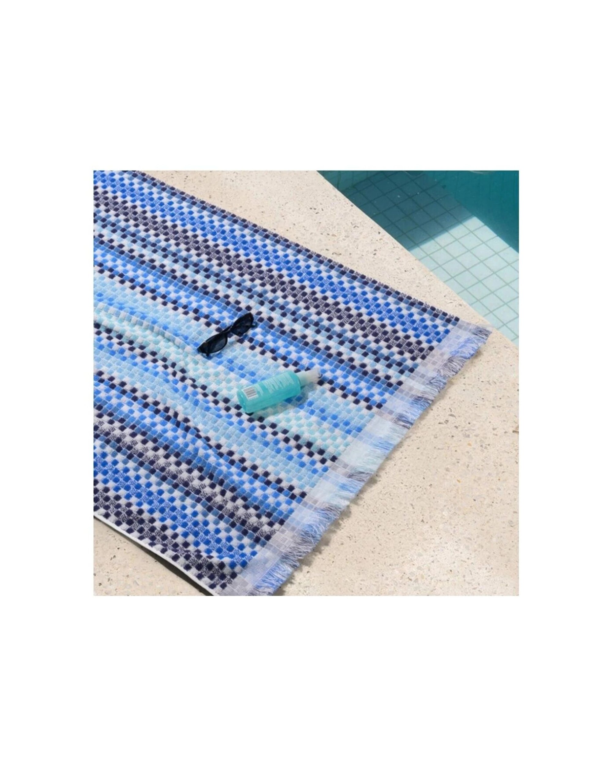 3 CANNINGVALE Positana Terry Beach Towel Checkers Soft Absorbent - Multi, 3 of 3