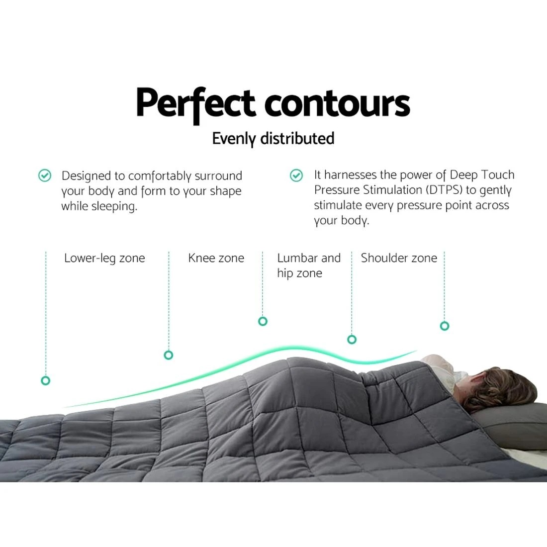 4 Giselle Weighted Blanket 11KG Adult - Grey, 4 of 6
