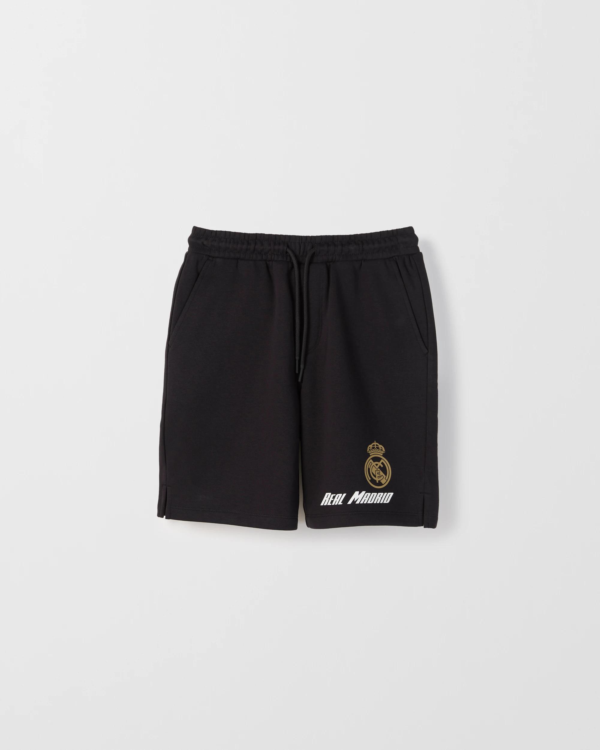 1 Real Madrid Australian Cotton Blend Shorts BLACK, 1 of 2