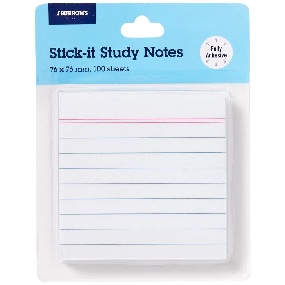 1 J.Burrows Fully Adhesive Notes 76x76mm White, 1 of 3