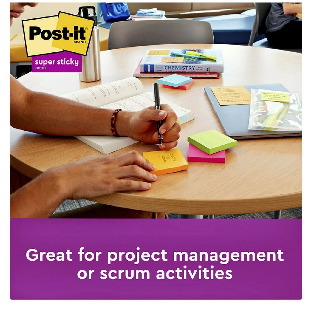 6 Post-it Super Sticky Notes 47 x 47mm Energy Boost 8 Pack, 6 of 10