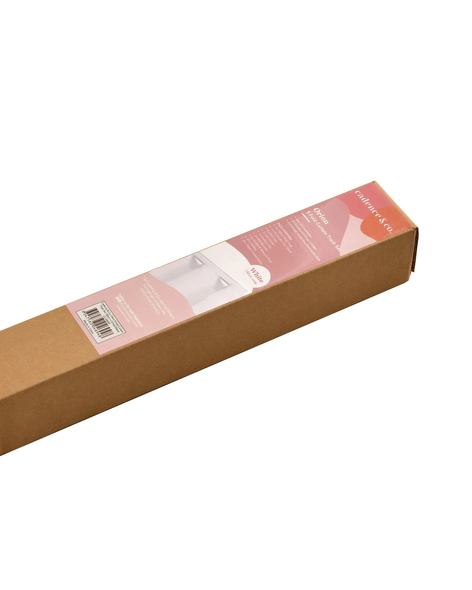 7 Cadence & Co. S-Fold Curtain Track Set 180cm + S-Fold Wand - White, 7 of 7