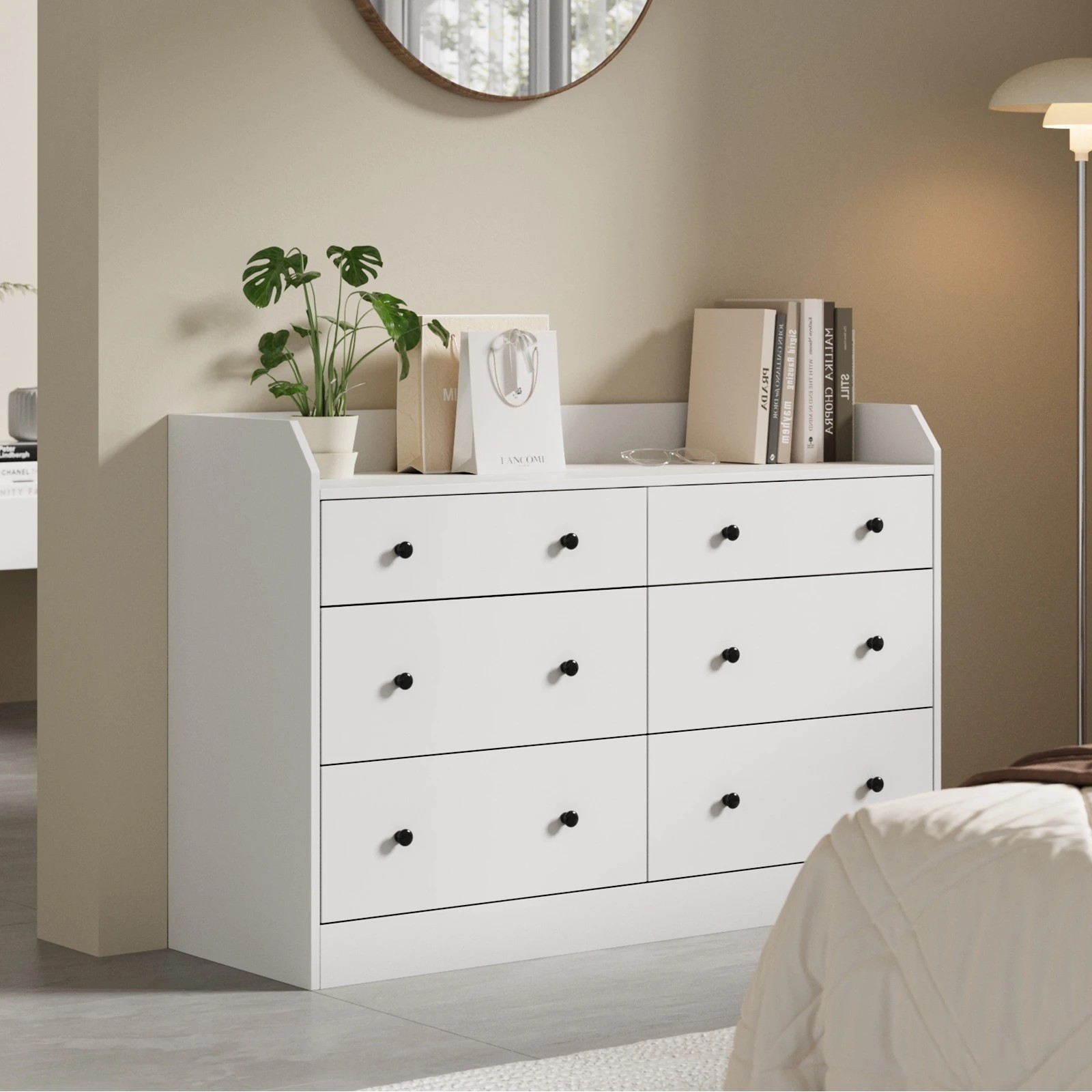 3 Oikiture Buffet Sideboard 6 Drawers
 - White, 3 of 10