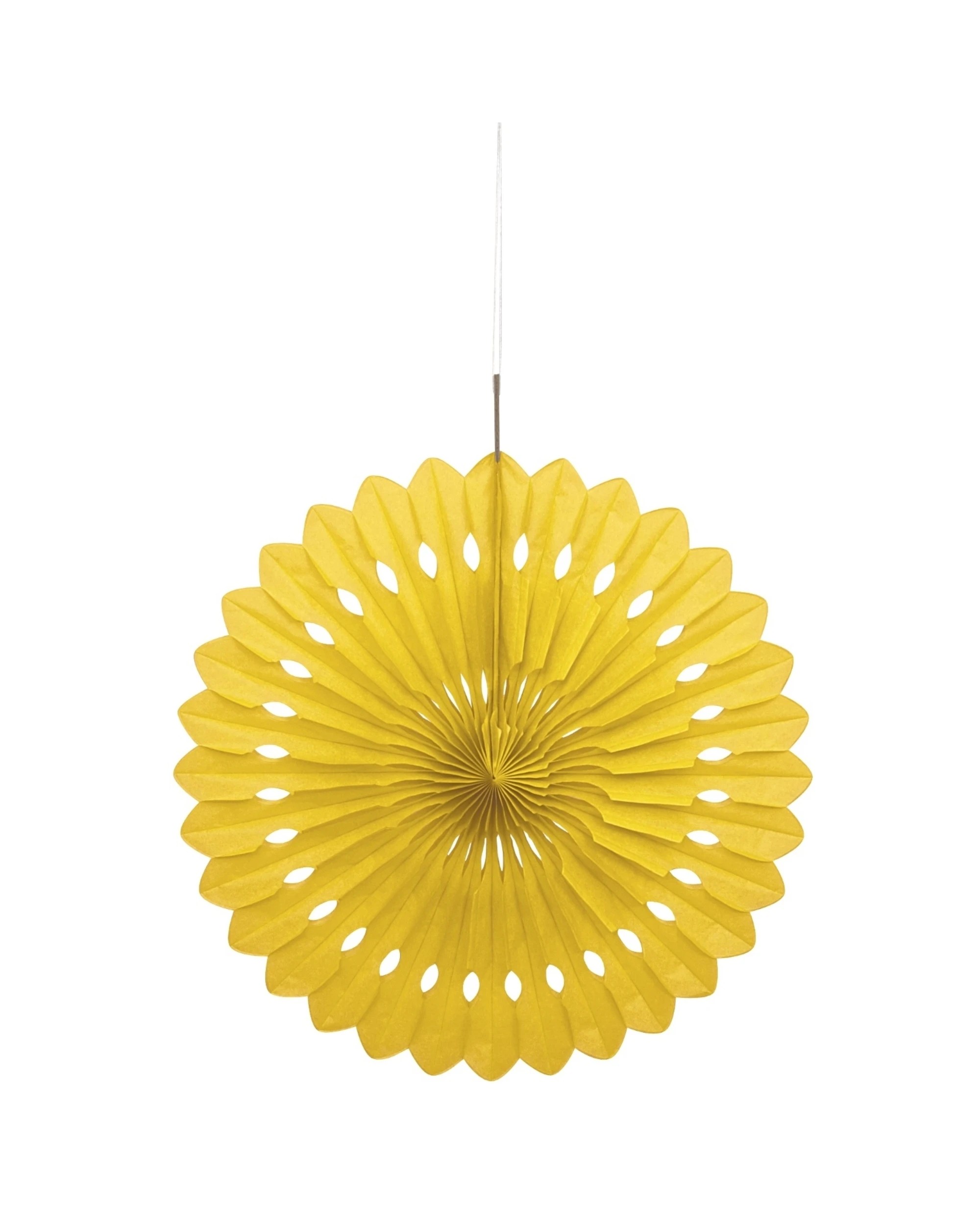 1 Unique Decorative Tissue Fan 40cm - Yellow, 1 of 1