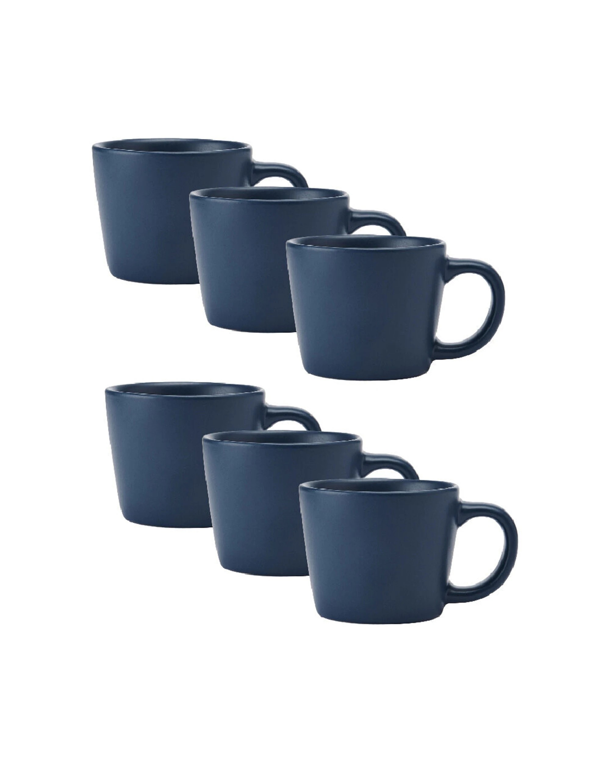 1 La Cafetiere 6PK Ceramic Coffee Espresso Drinking Cup Mug 65ml Microwave Safe - Blue, 1 of 4