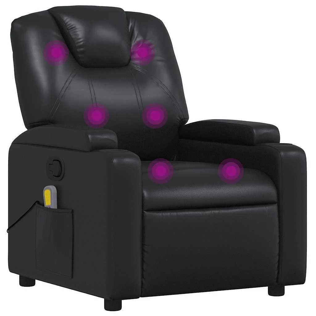 2 vidaXL massage recliner chair Reclining Mechanism - Black, 2 of 9